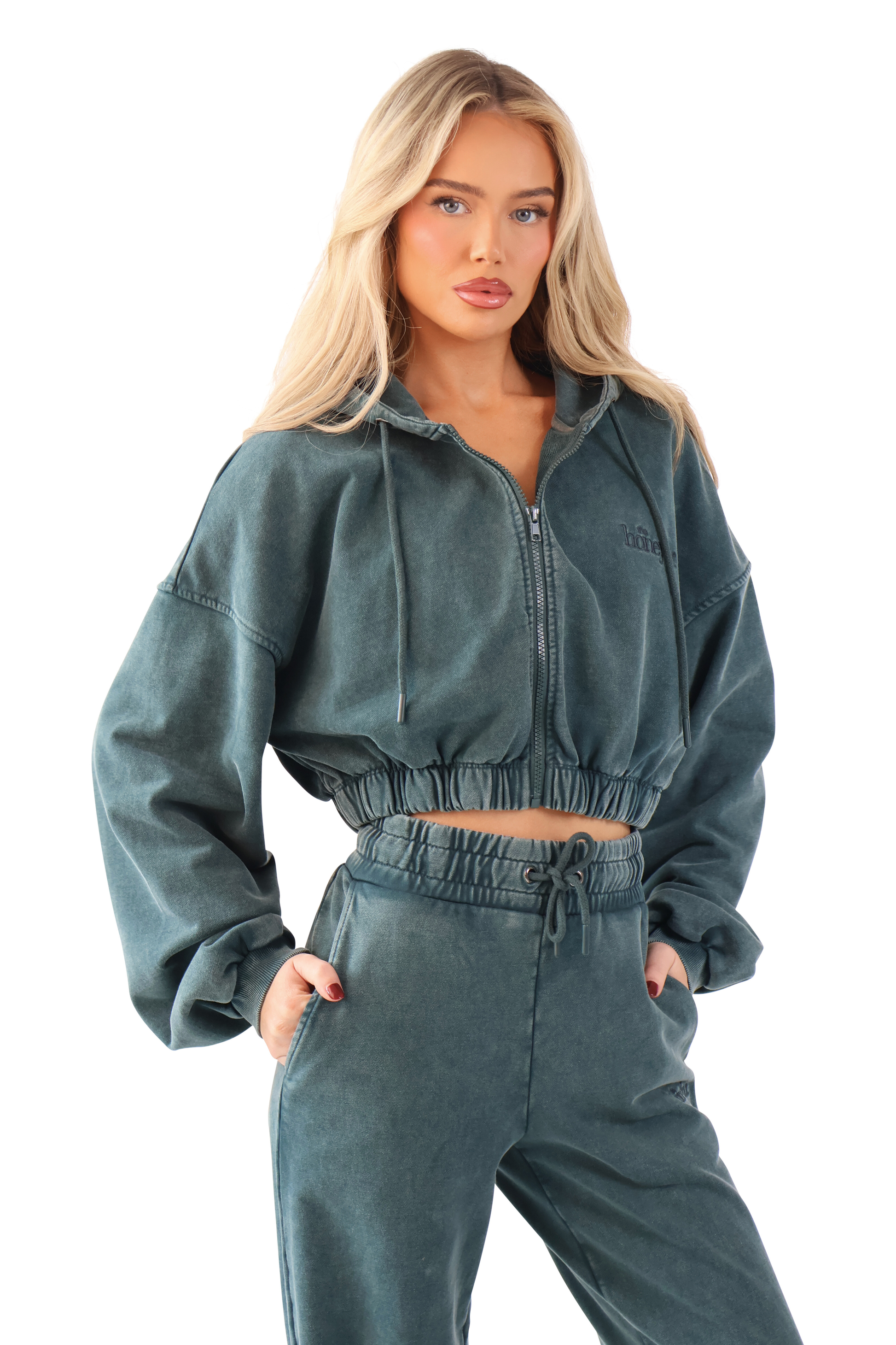 THH Crop Zip Jacket - Teal
