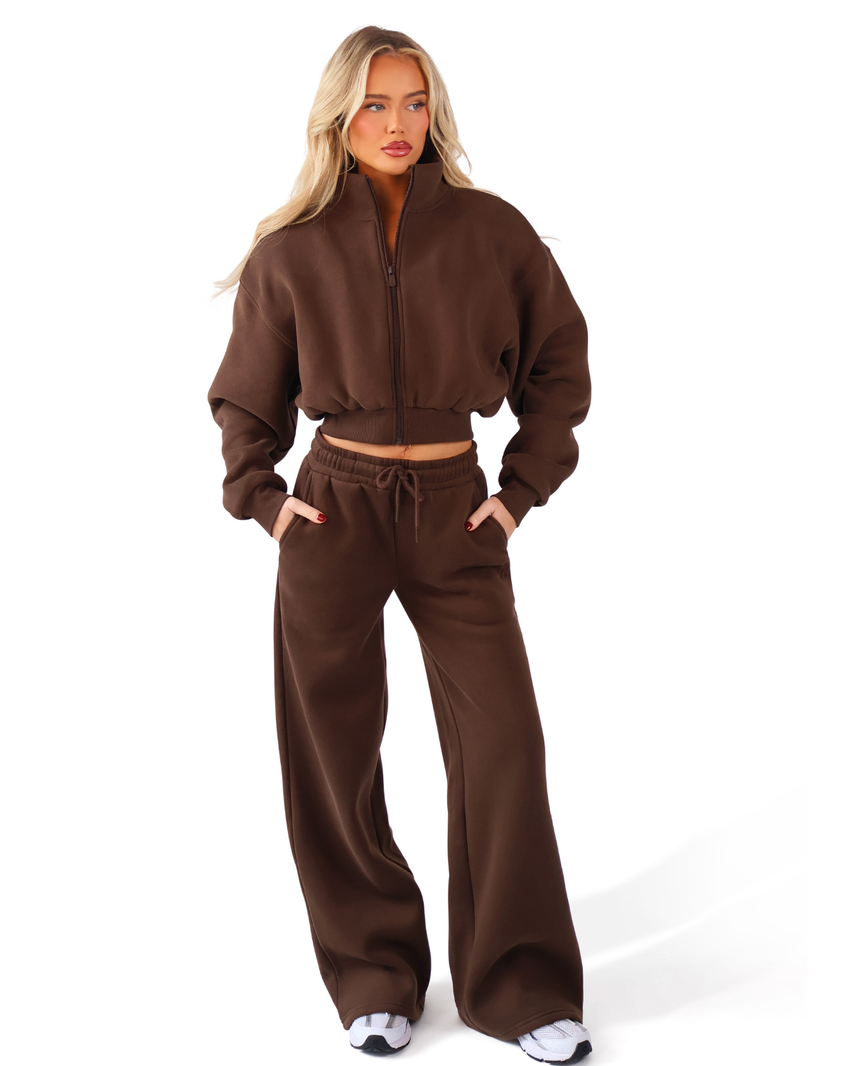 ‘Signature Staples’ Heavyweight Jersey Bomber - Brown
