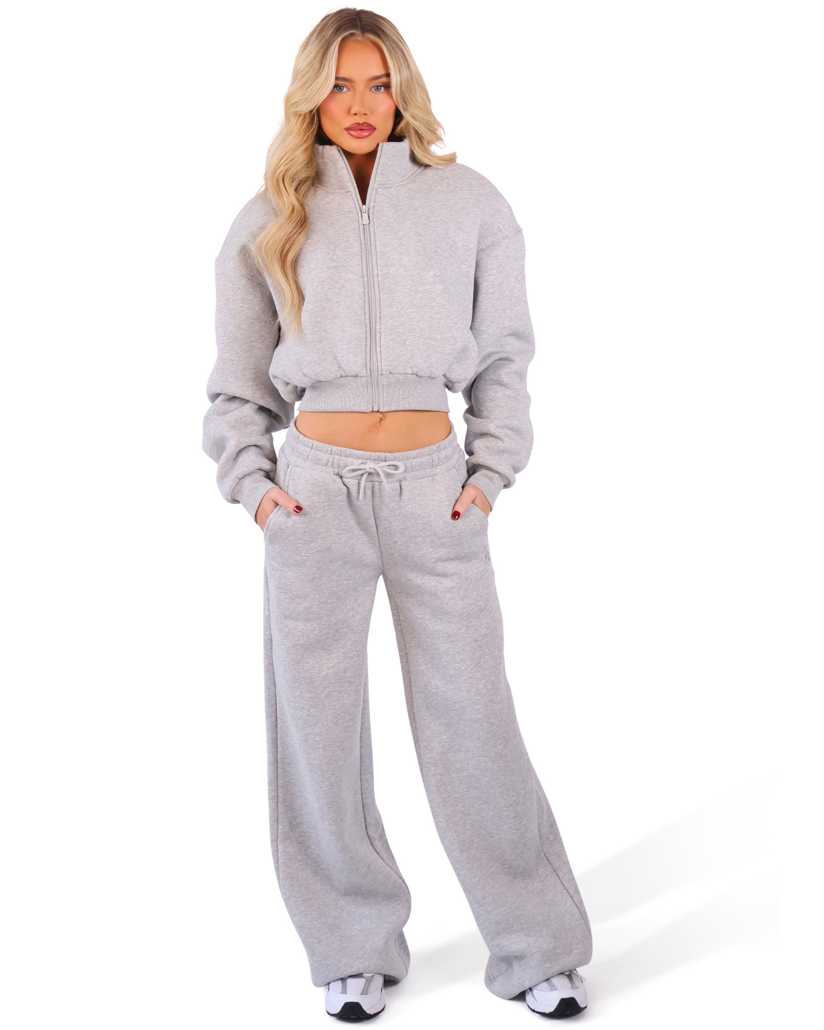 ‘Signature Staples’ Wide Leg Joggers - Grey