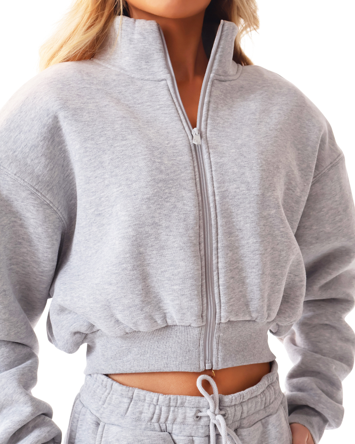 ‘Signature Staples’ Heavyweight Jersey Bomber - Grey