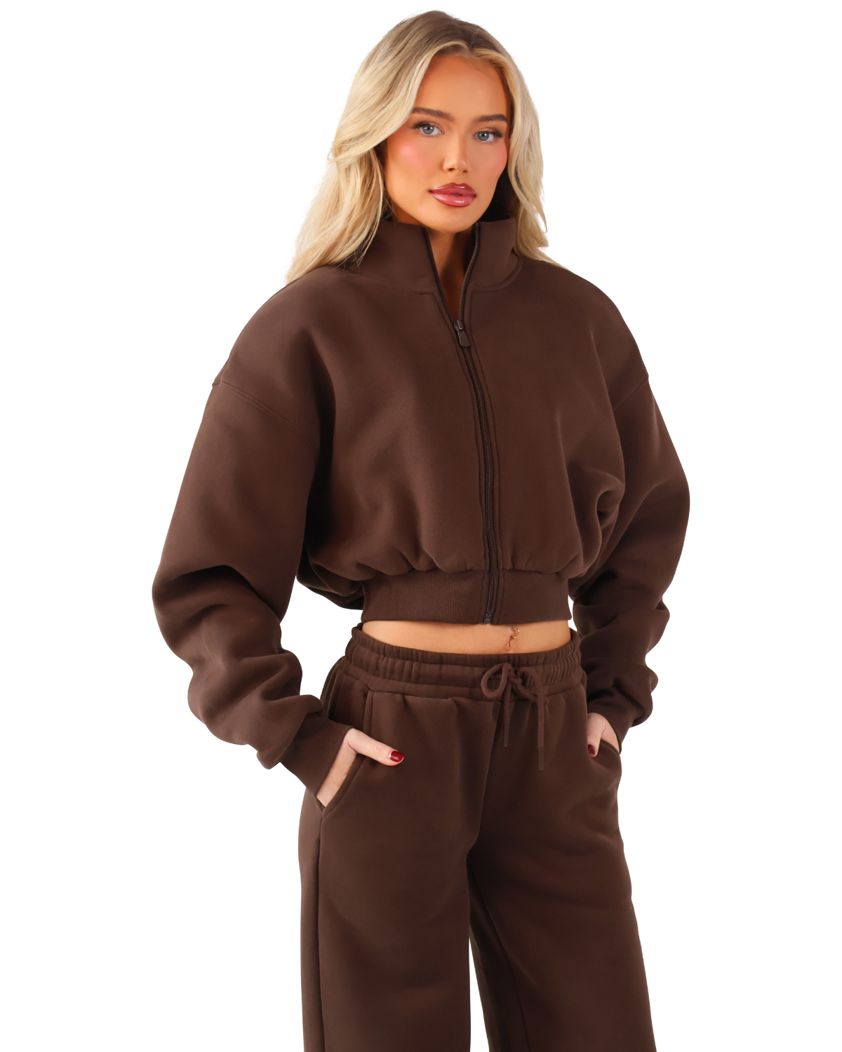 ‘Signature Staples’ Wide Leg Joggers - Brown