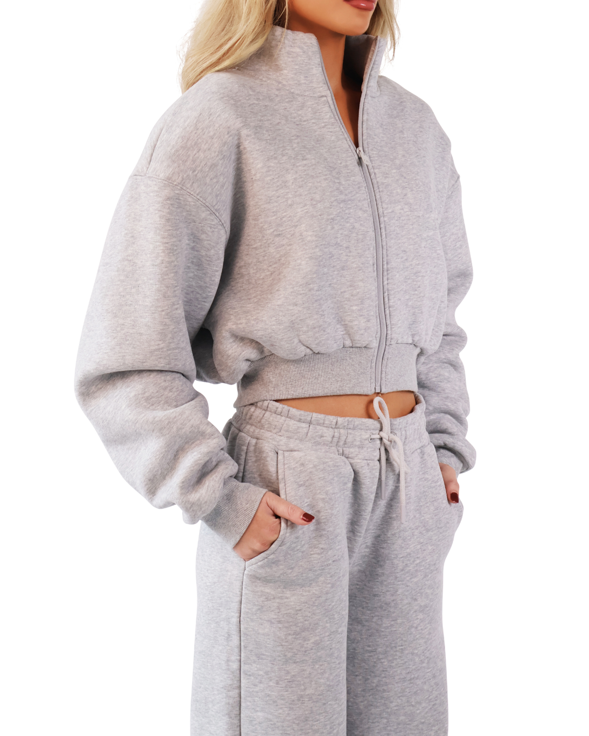 ‘Signature Staples’ Heavyweight Jersey Bomber - Grey