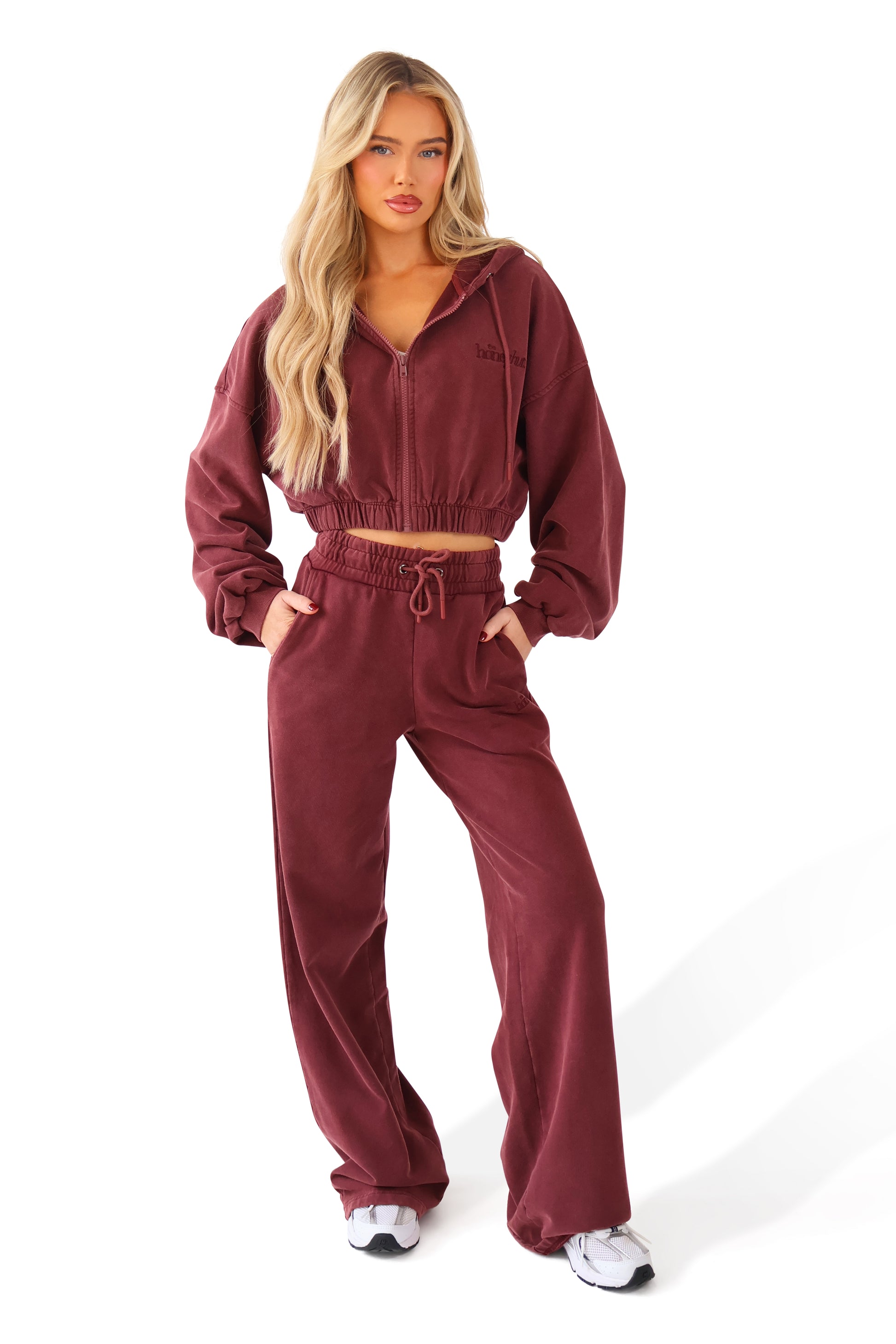 THH Wide Leg Jogger - Burgundy