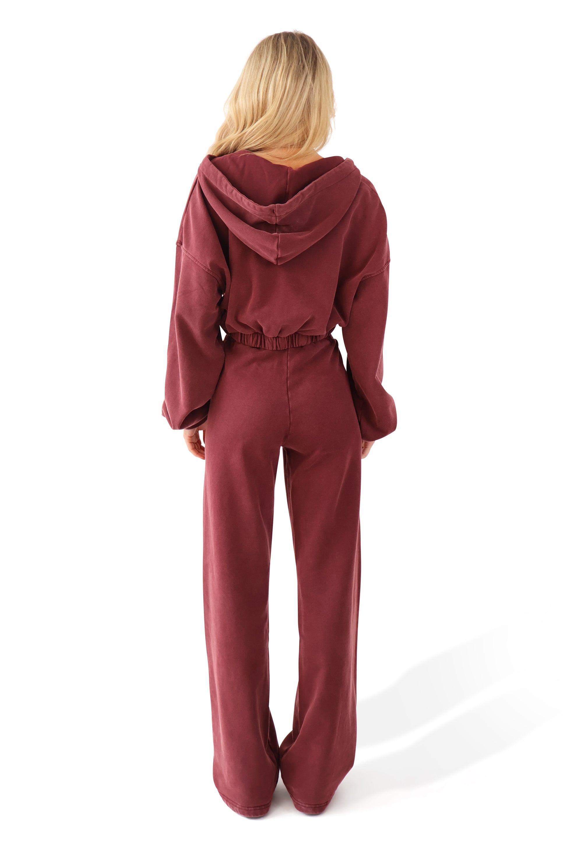 THH Wide Leg Jogger - Burgundy