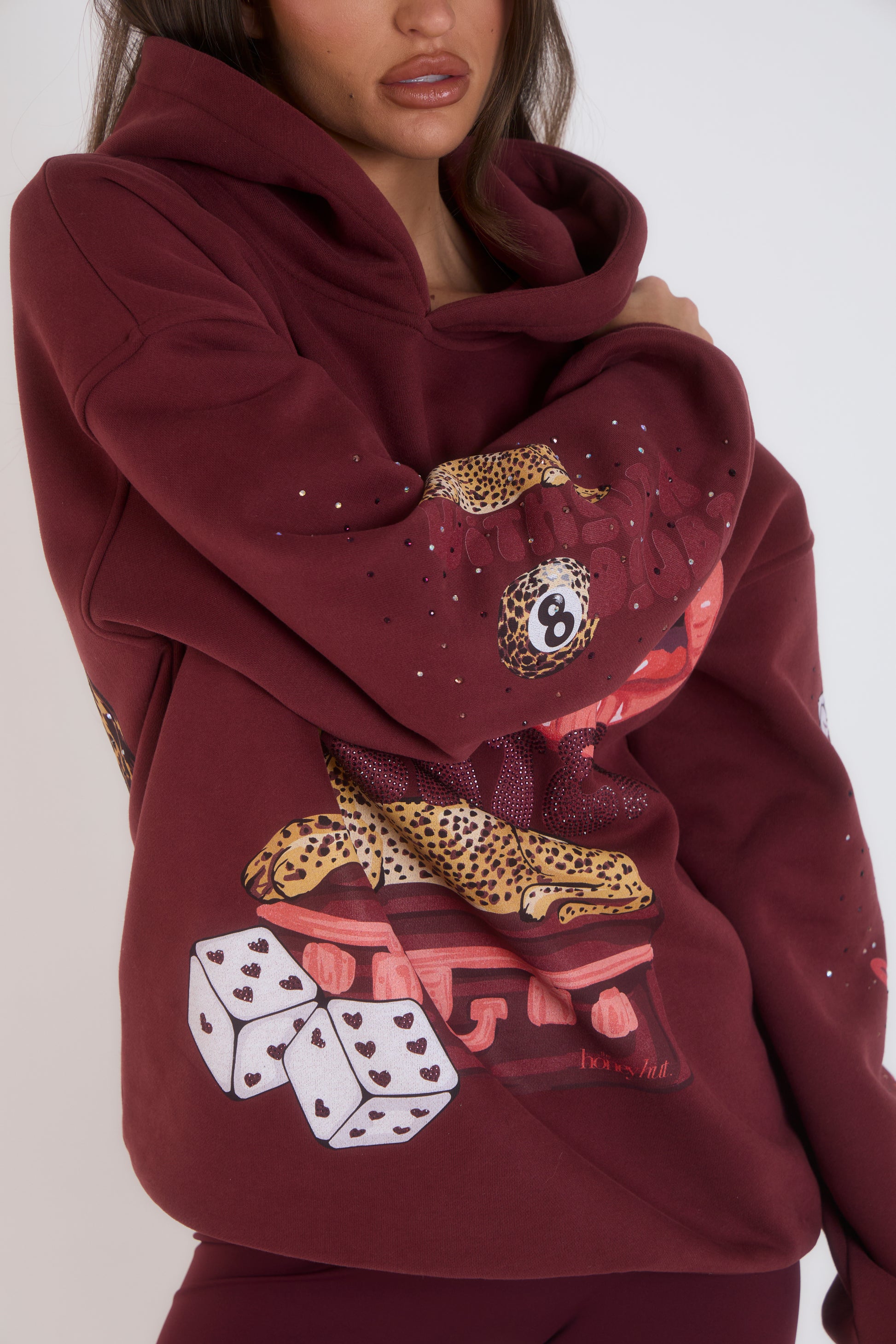 The Cherry Leopard Rhinestone Hoodie