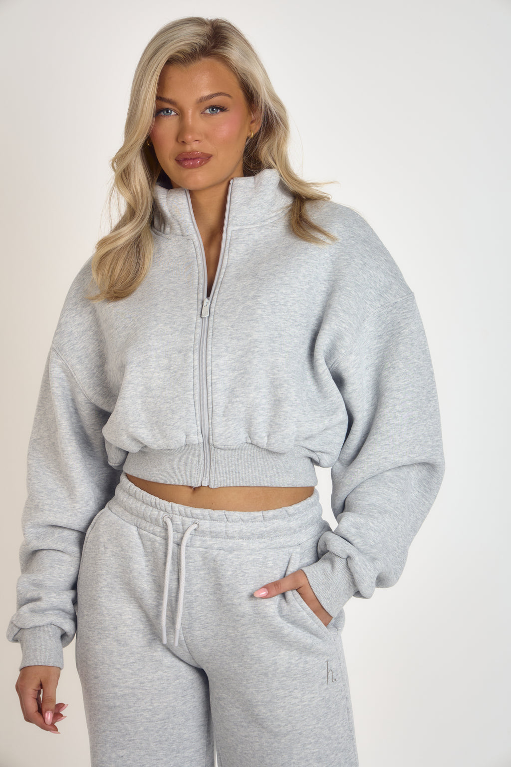 ‘Signature Staples’ Heavyweight Jersey Bomber - Grey