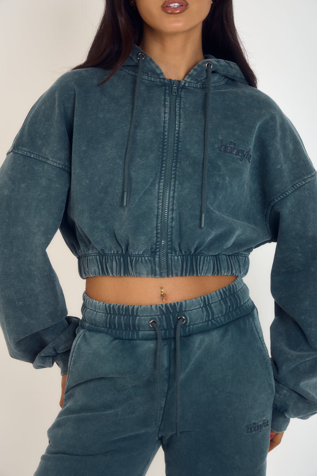 THH Crop Zip Jacket - Teal