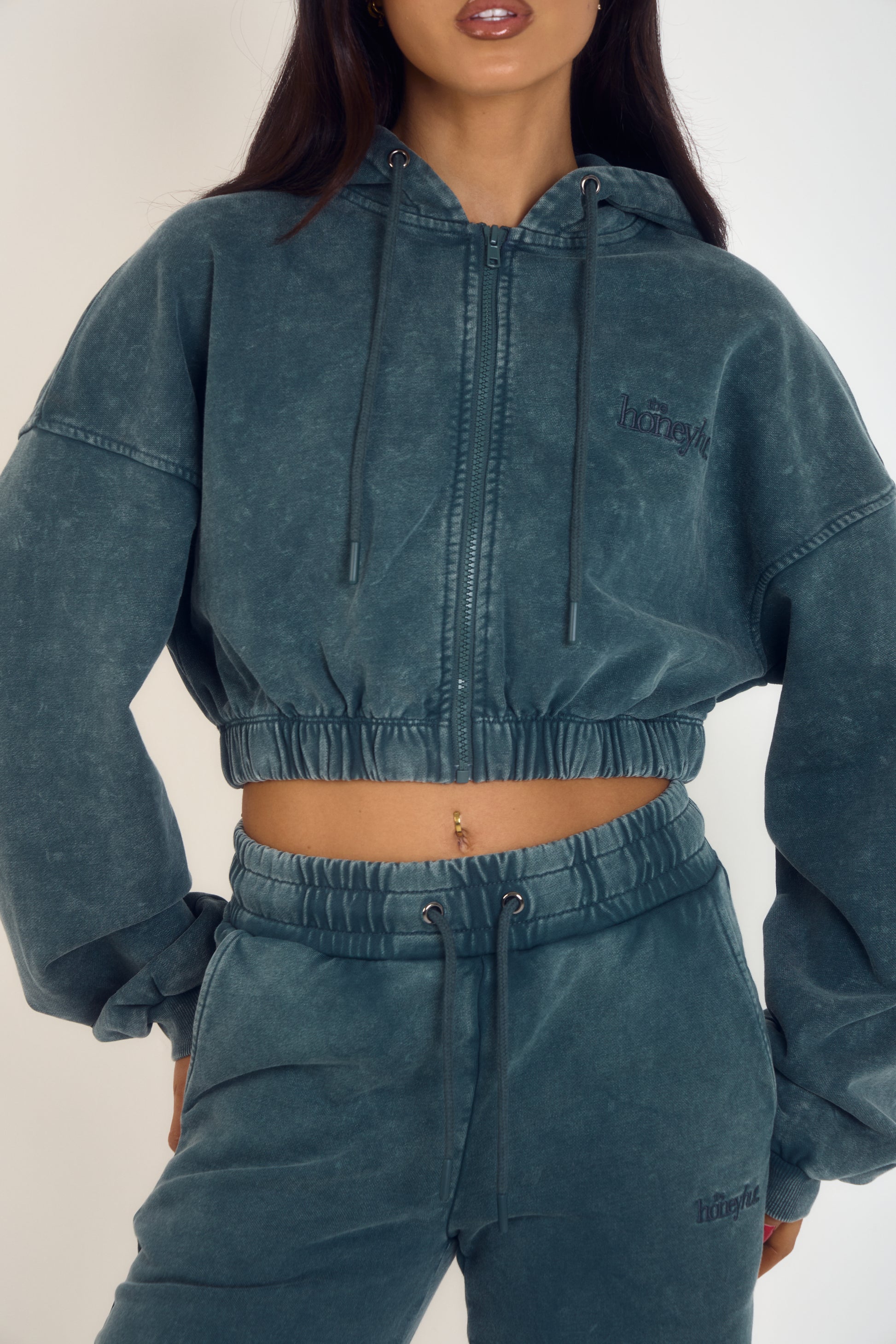 THH Crop Zip Jacket - Teal
