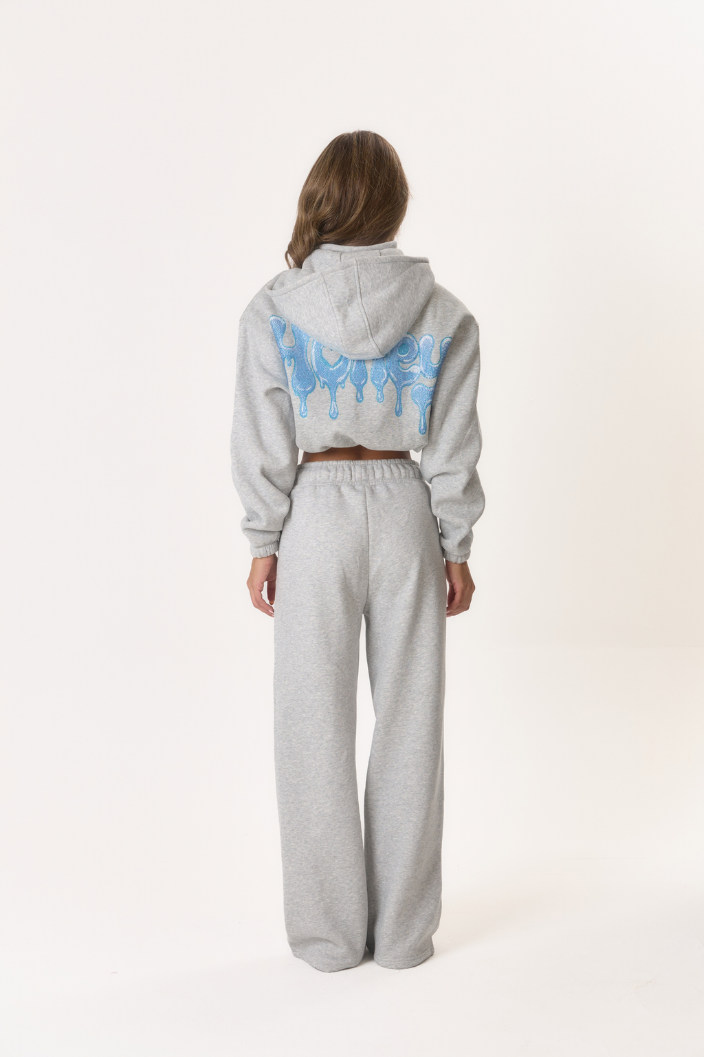 The Hooded Bomber Jacket - Marl/Blue