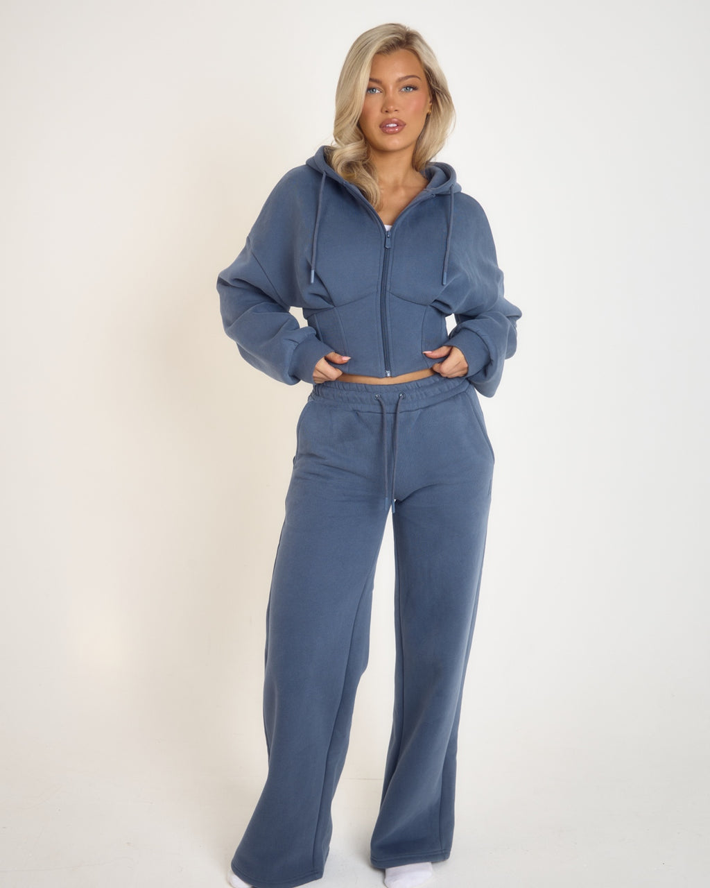 ‘Signature Staples’ Wide Leg Joggers - Blue