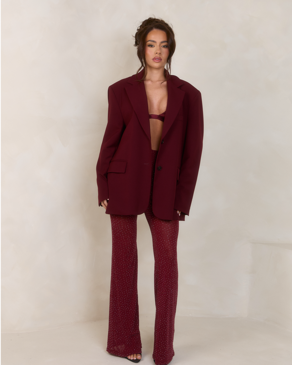 Oversized Blazer - Burgundy
