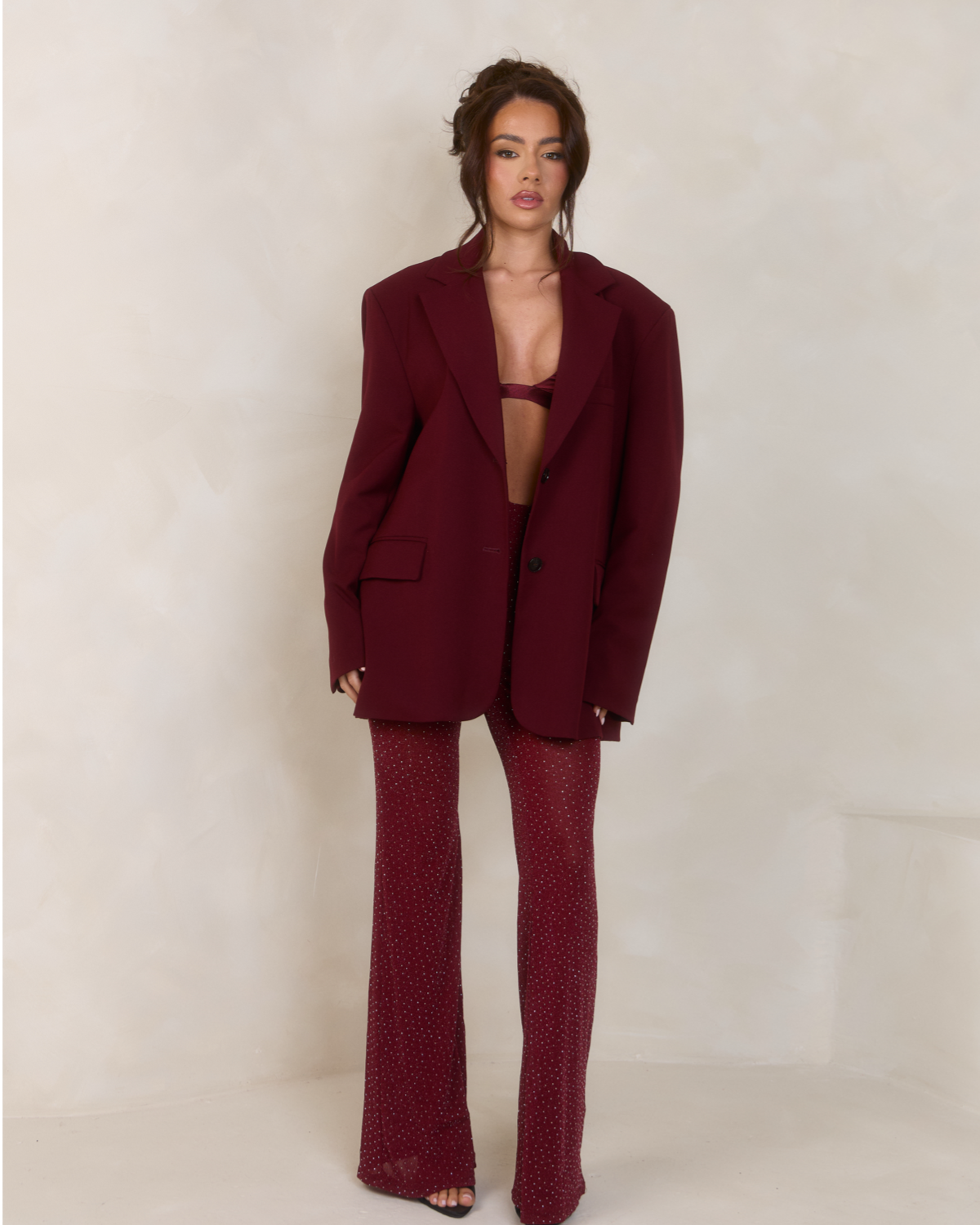 Oversized Blazer - Burgundy