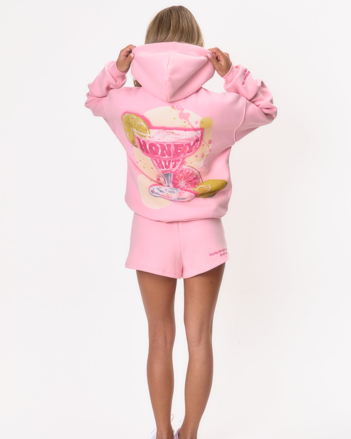 The Honey Hut EARLY ACCESS: Graphic Rhinestone Zip Jacket - Pink Martini EARLY ACCESS: Graphic Rhinestone Zip Jacket - Pink Martini