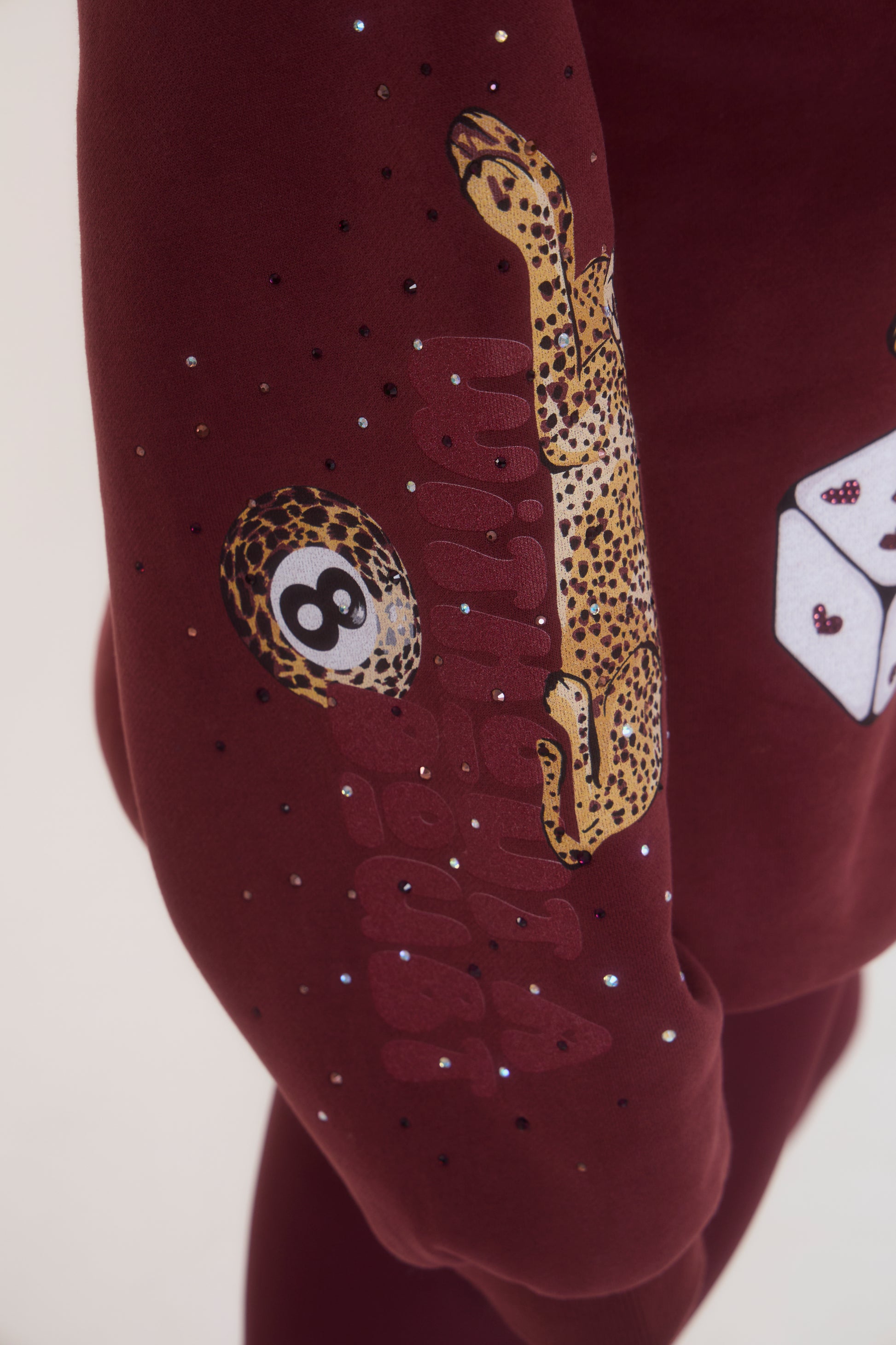 The Cherry Leopard Rhinestone Hoodie