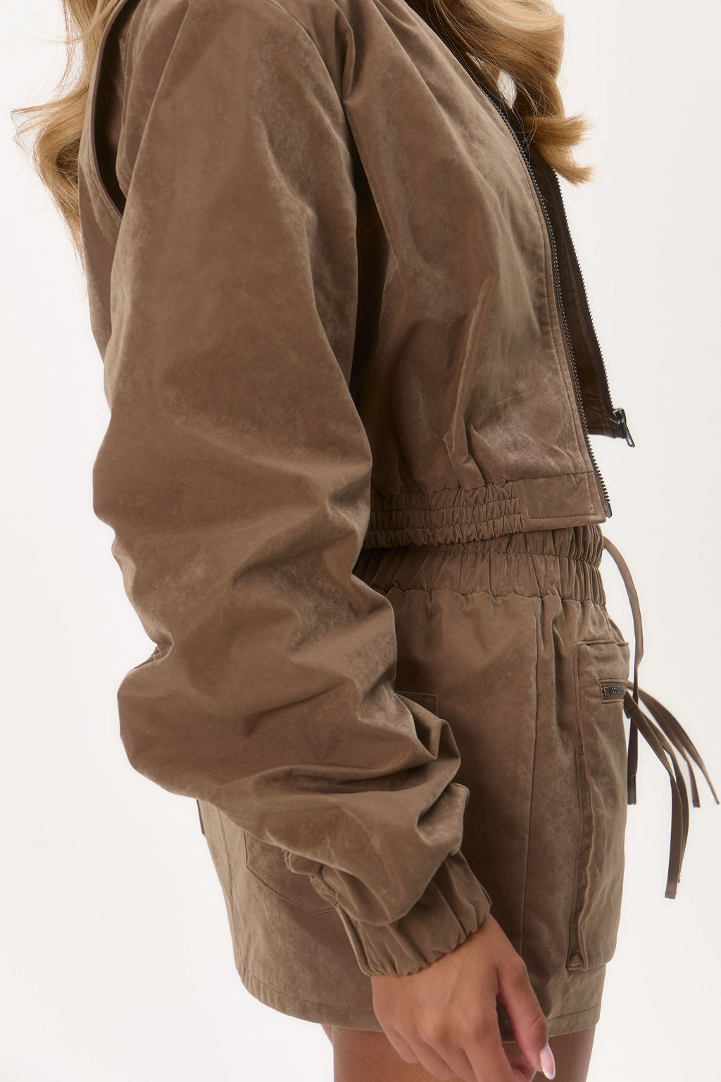 Cargo Inspired Mini Skirt - Brown