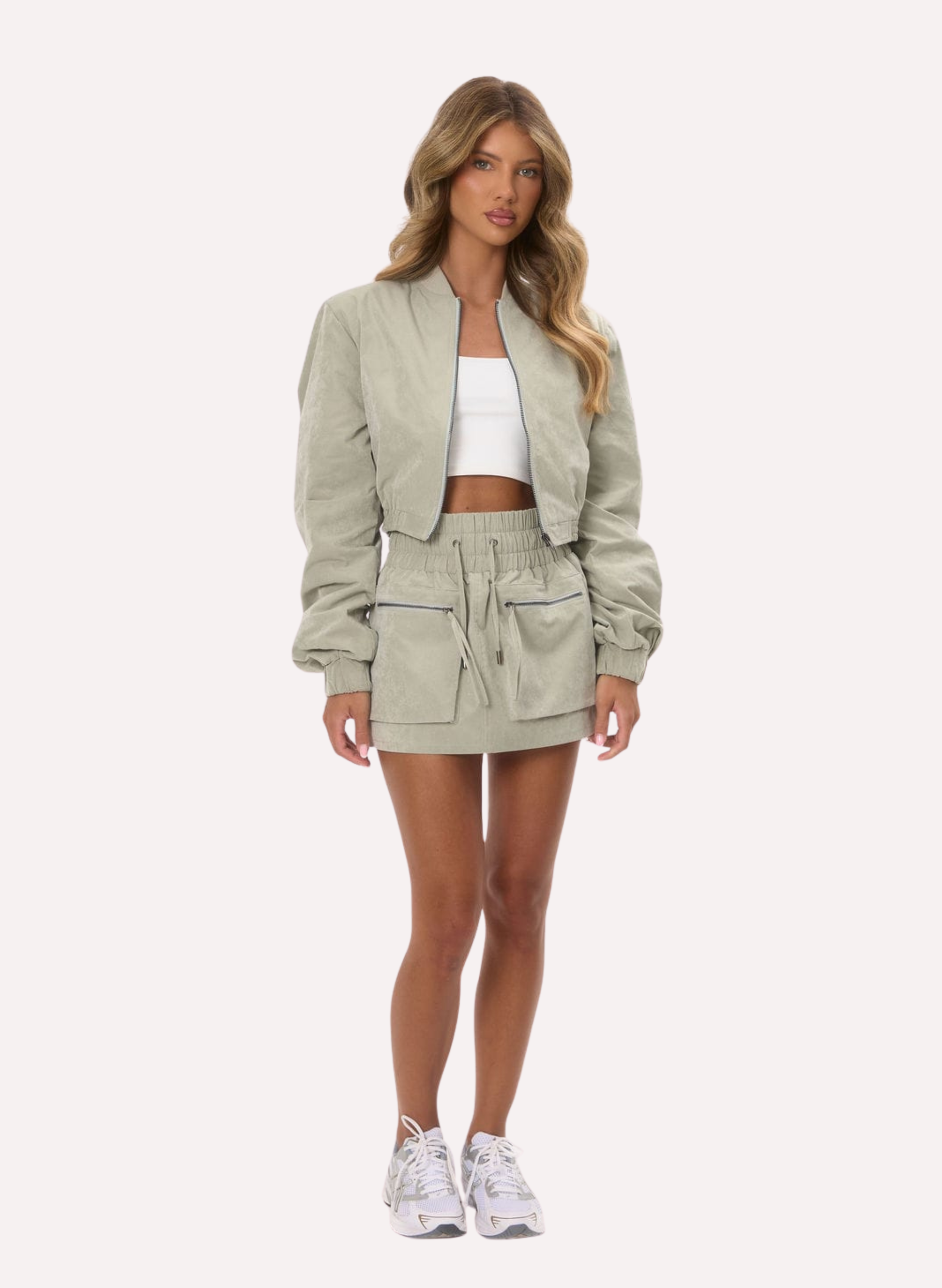 Cargo Inspired Mini Skirt - Green
