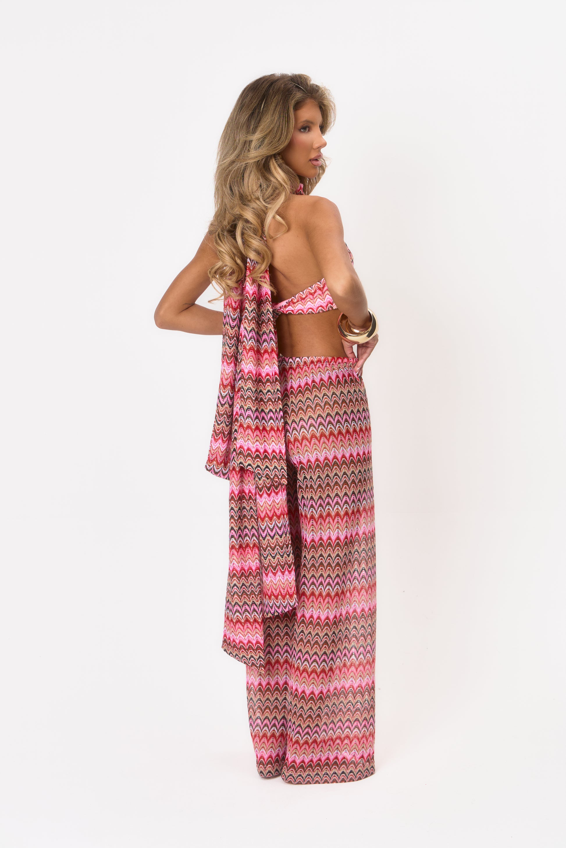 Wide Leg Beach Trouser - Pink