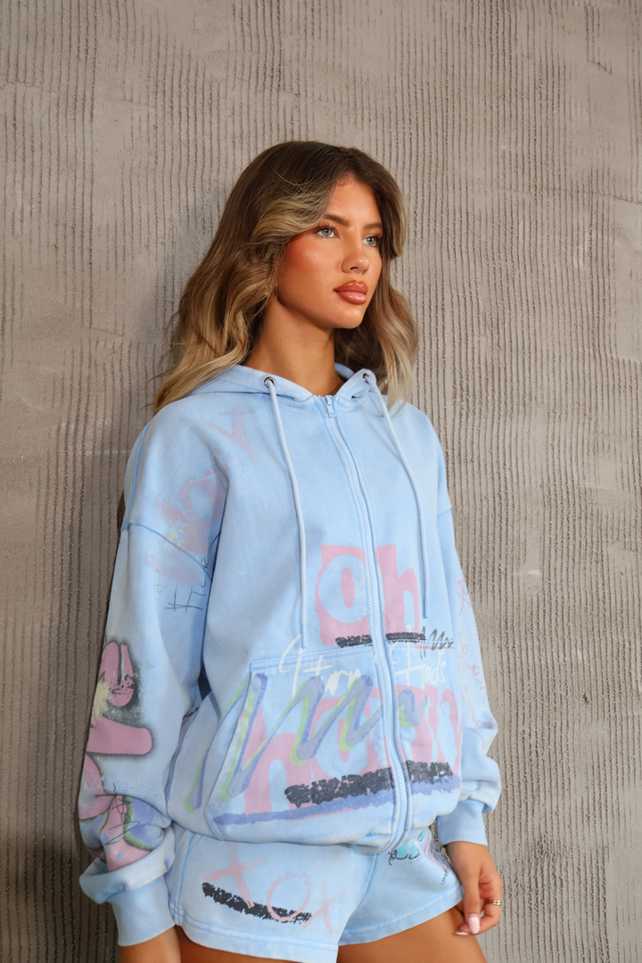 THH Graffiti Zip Jacket - Blue