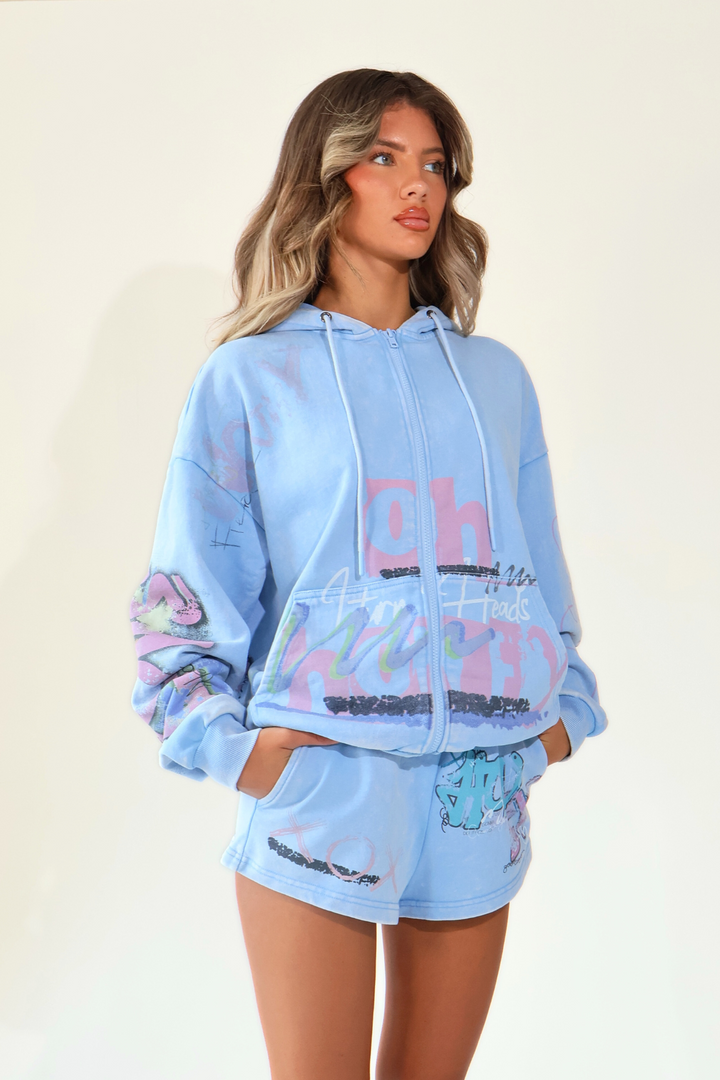 THH Graffiti Jogger Short - Blue
