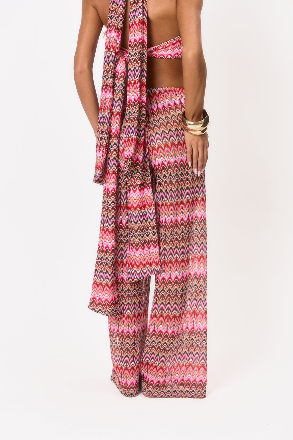 Knot Detail Halter Neck Top - Pink