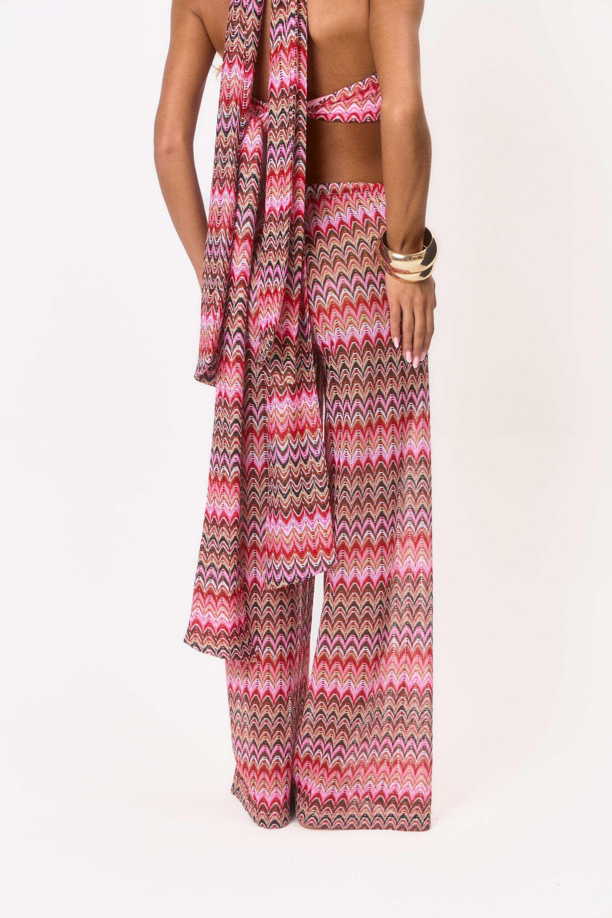 Knot Detail Halter Neck Top - Pink