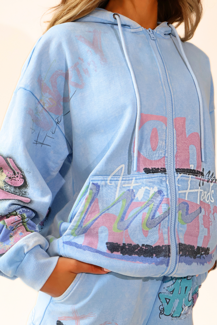 THH Graffiti Zip Jacket - Blue