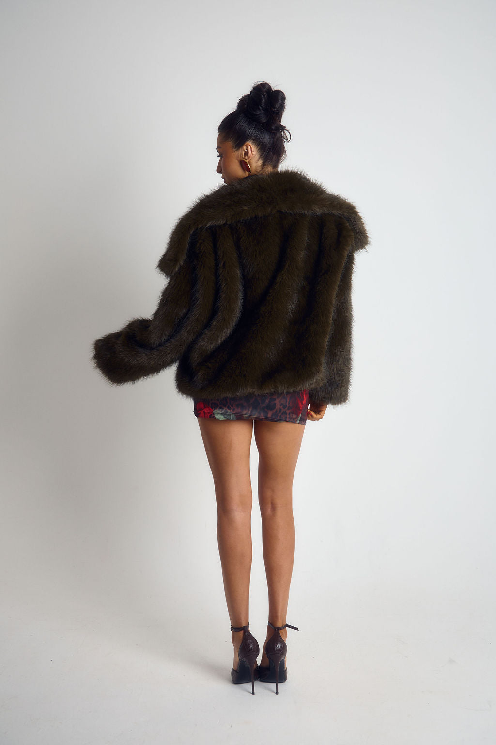 ‘Alexis’ Faux Fur Coat - Green