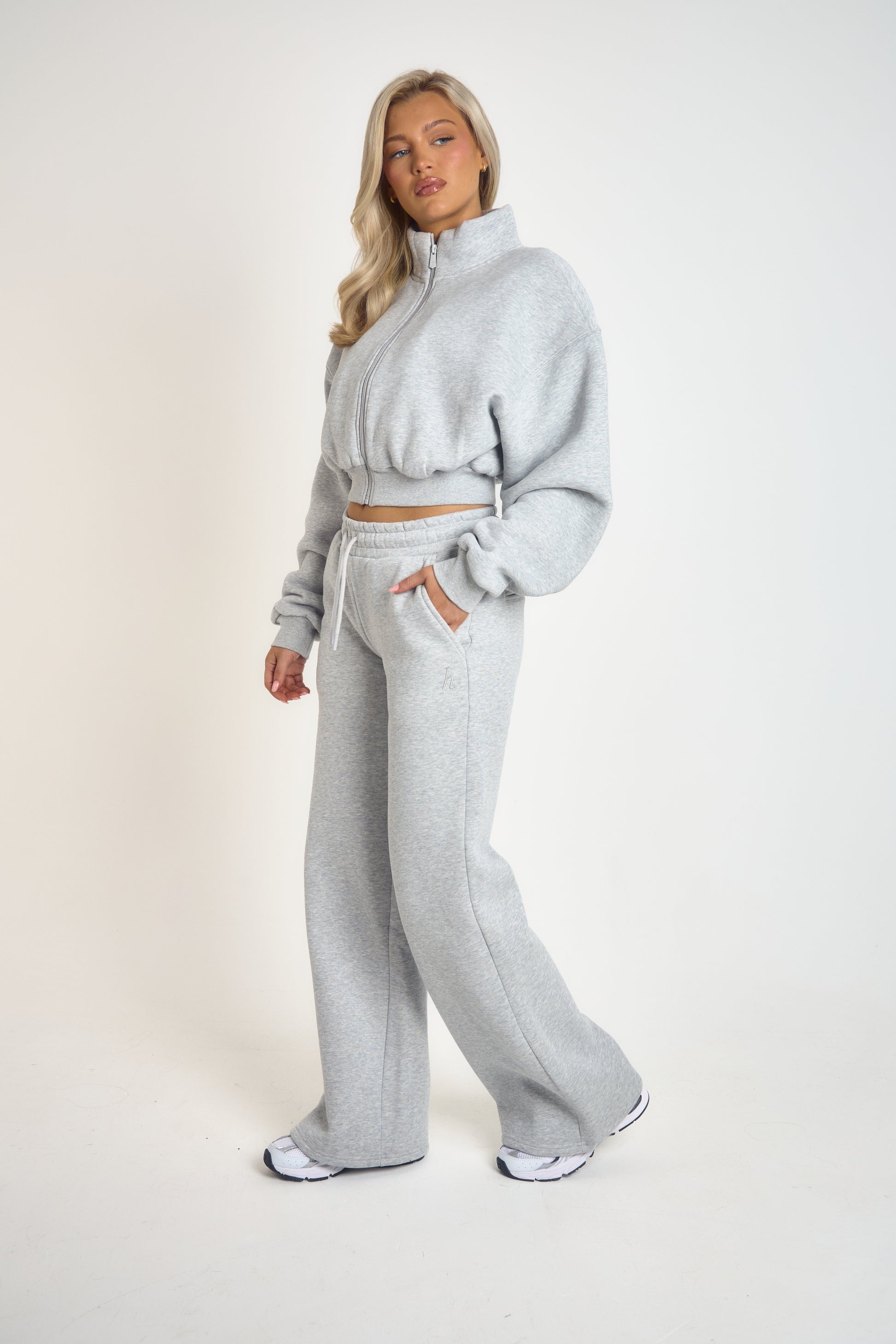 ‘Signature Staples’ Wide Leg Joggers - Grey