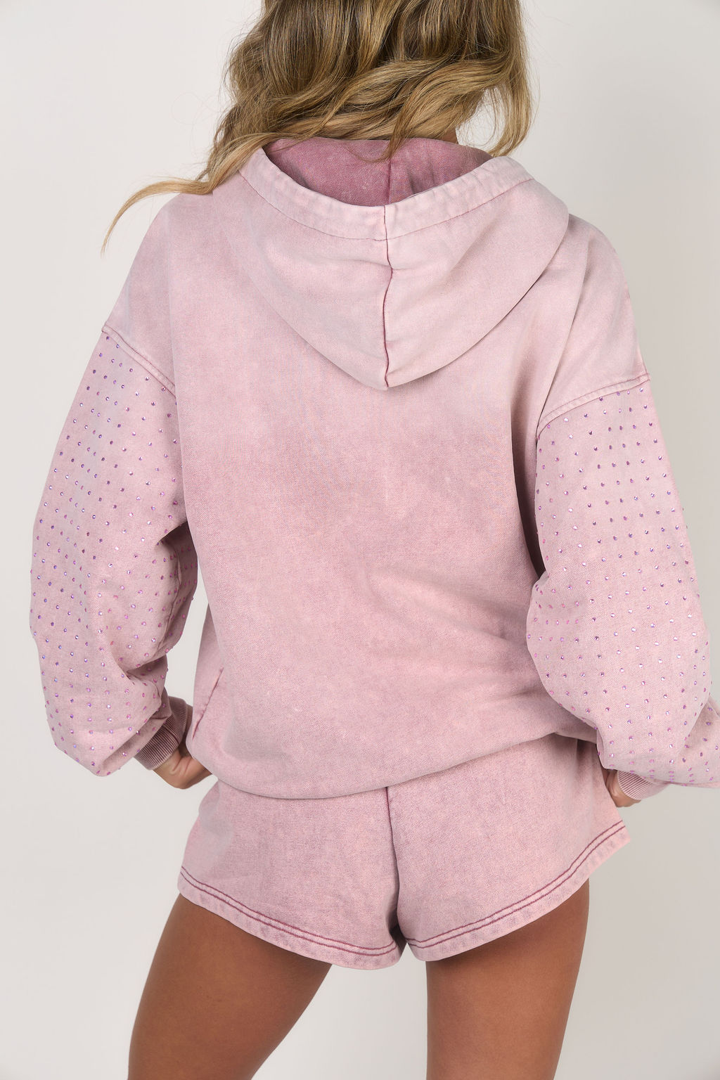 The Rhinestone Zip Jacket - ‘Honey’ Pink