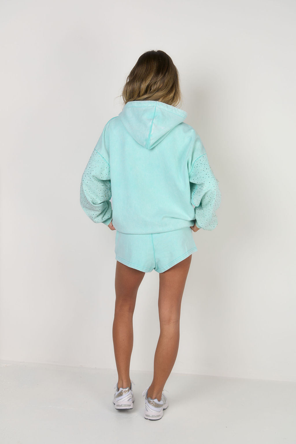 The Rhinestone Zip Jacket - ‘Honey’ Turquoise