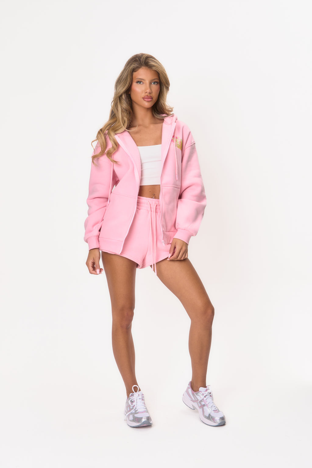EARLY ACCESS: Graphic Rhinestone Zip Jacket - Pink Martini