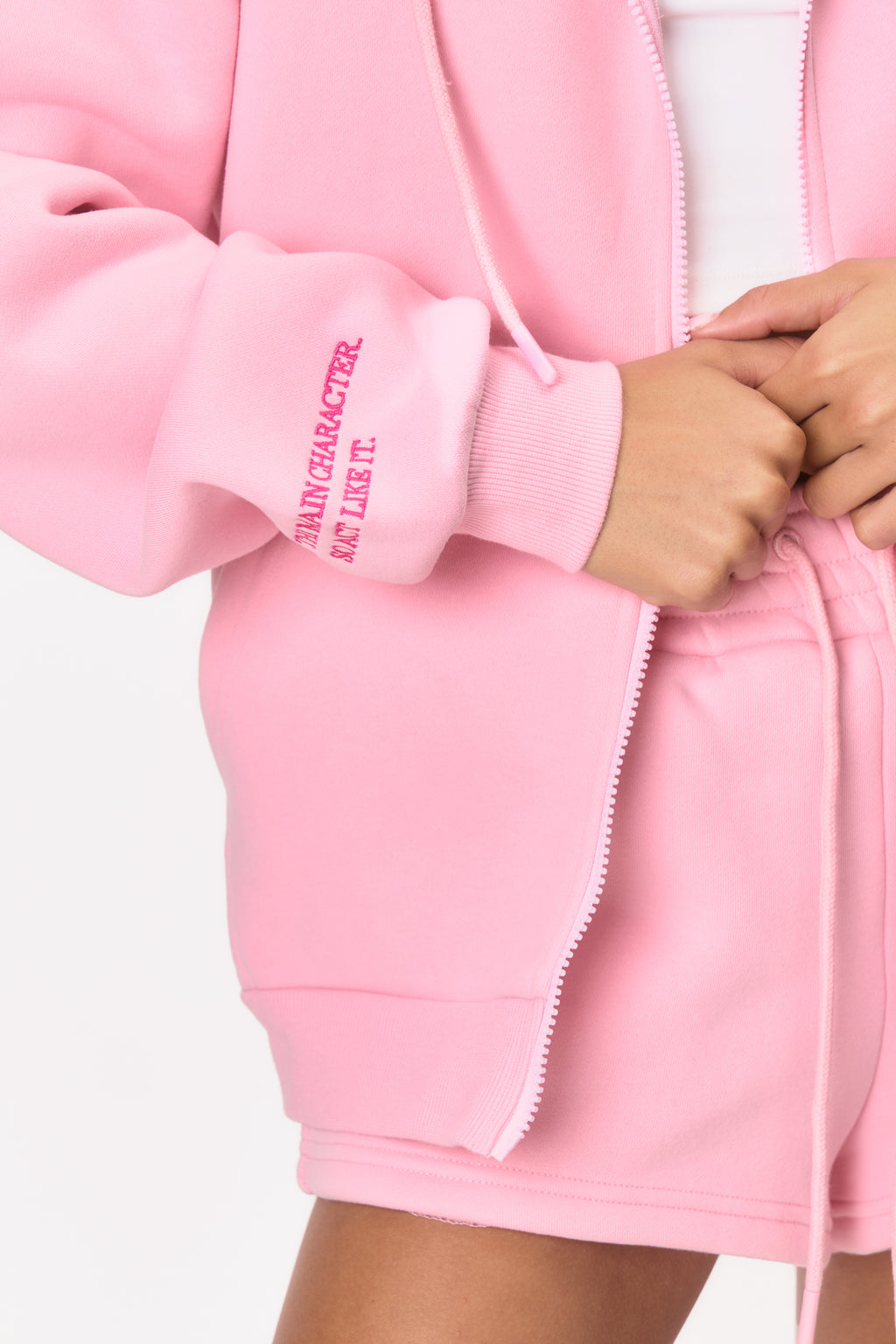 EARLY ACCESS: Graphic Rhinestone Zip Jacket - Pink Martini
