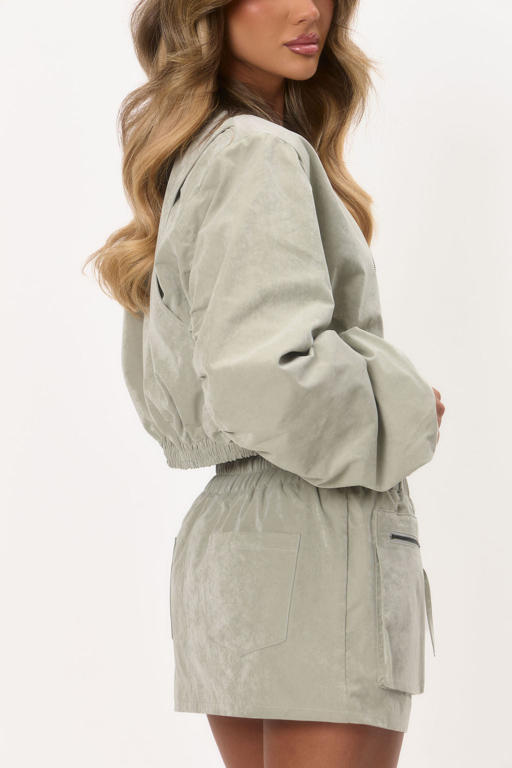 Cargo Inspired Mini Skirt - Green