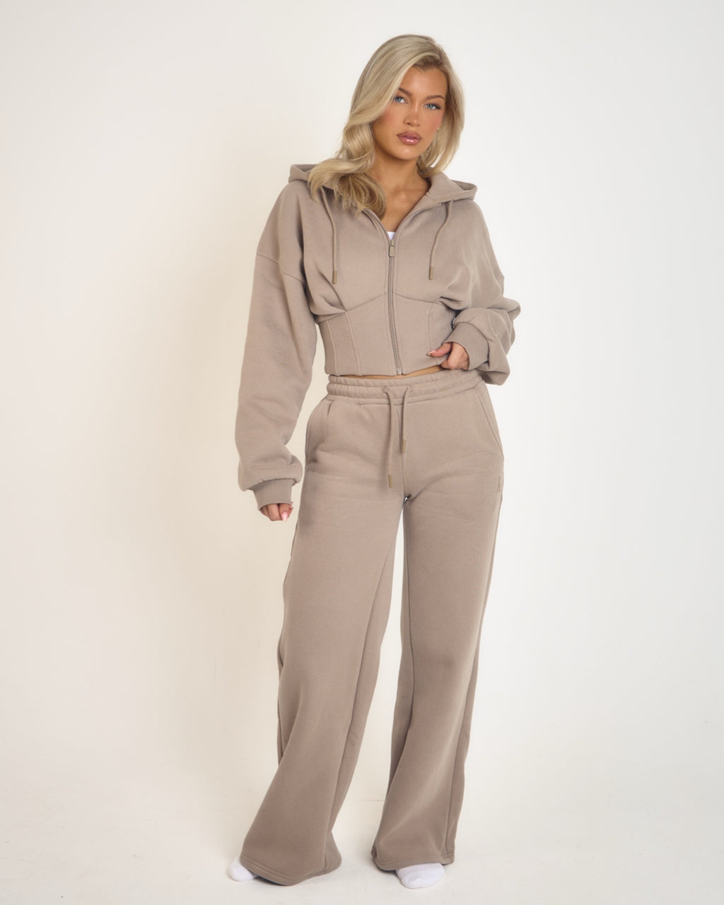 ‘Signature Staples’ Wide Leg Joggers - Taupe