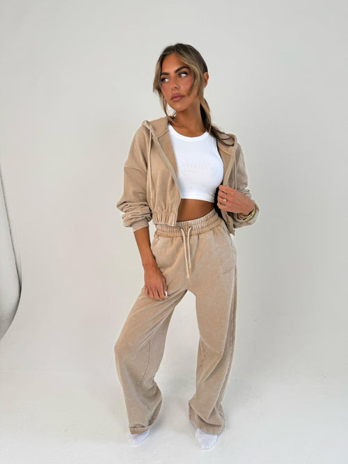 THH Crop Zip Jacket - Latte