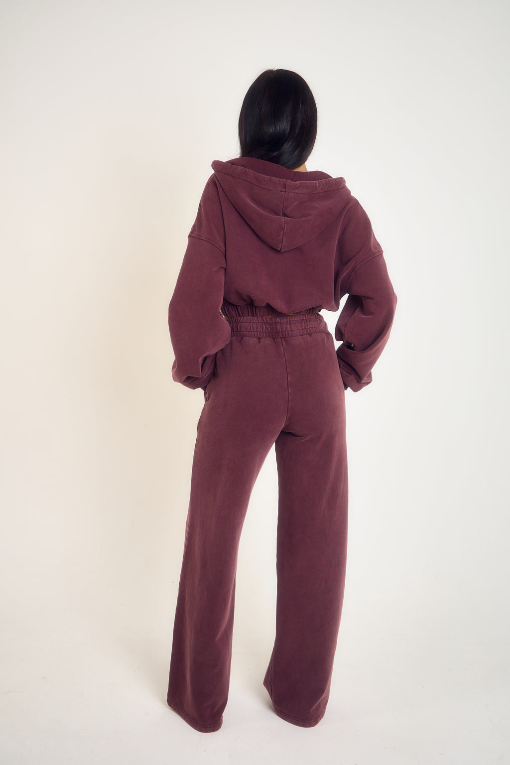 THH Wide Leg Jogger - Burgundy
