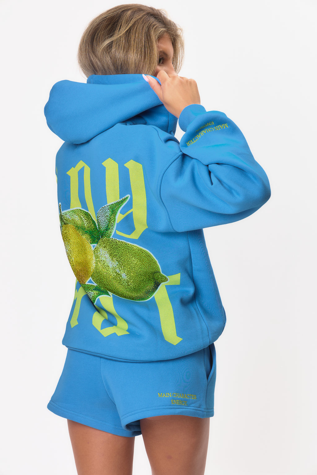 EARLY ACCESS: Graphic Rhinestone Zip Jacket - Cobalt Lemons