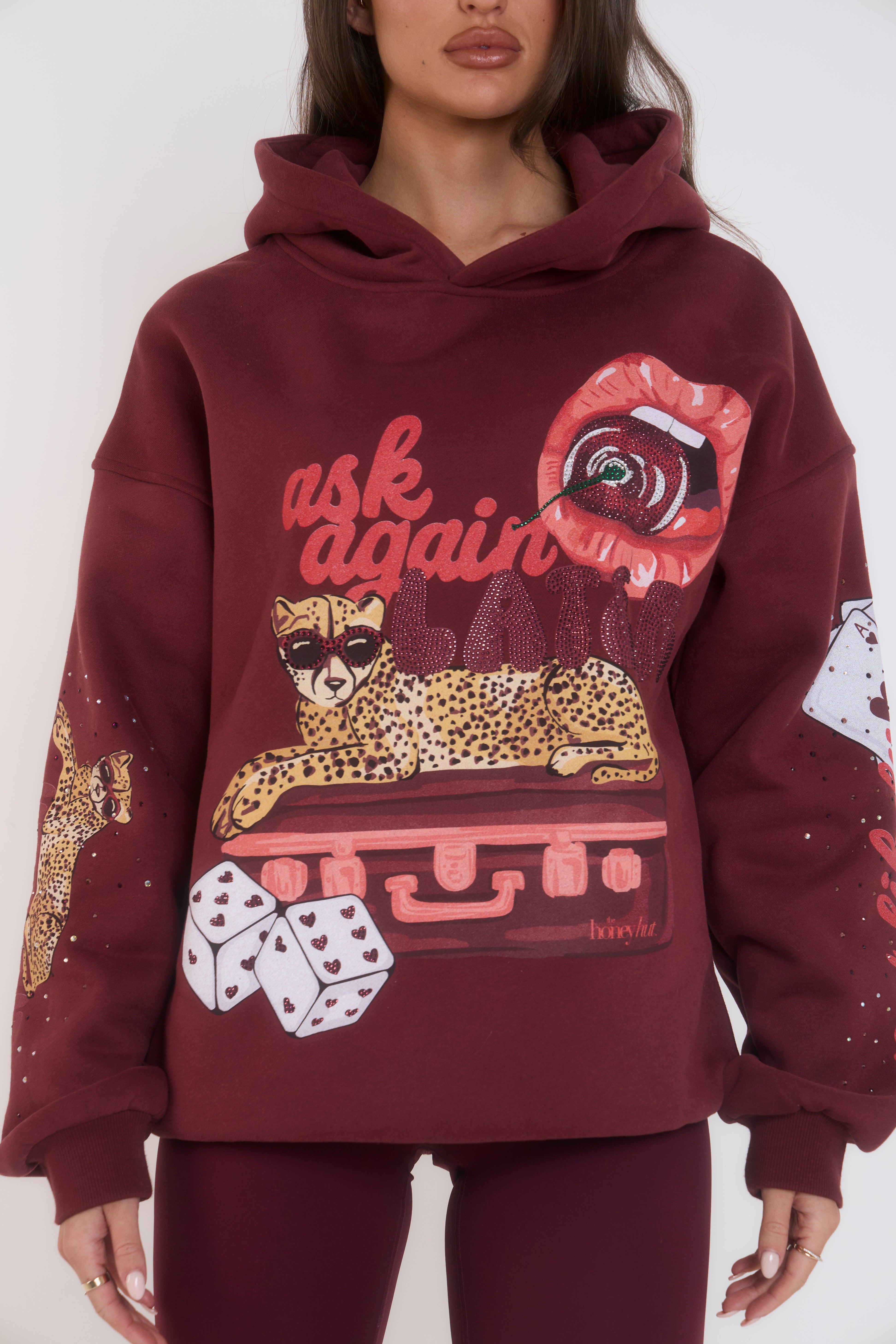 The Cherry Leopard Rhinestone Hoodie – The Honey Hut