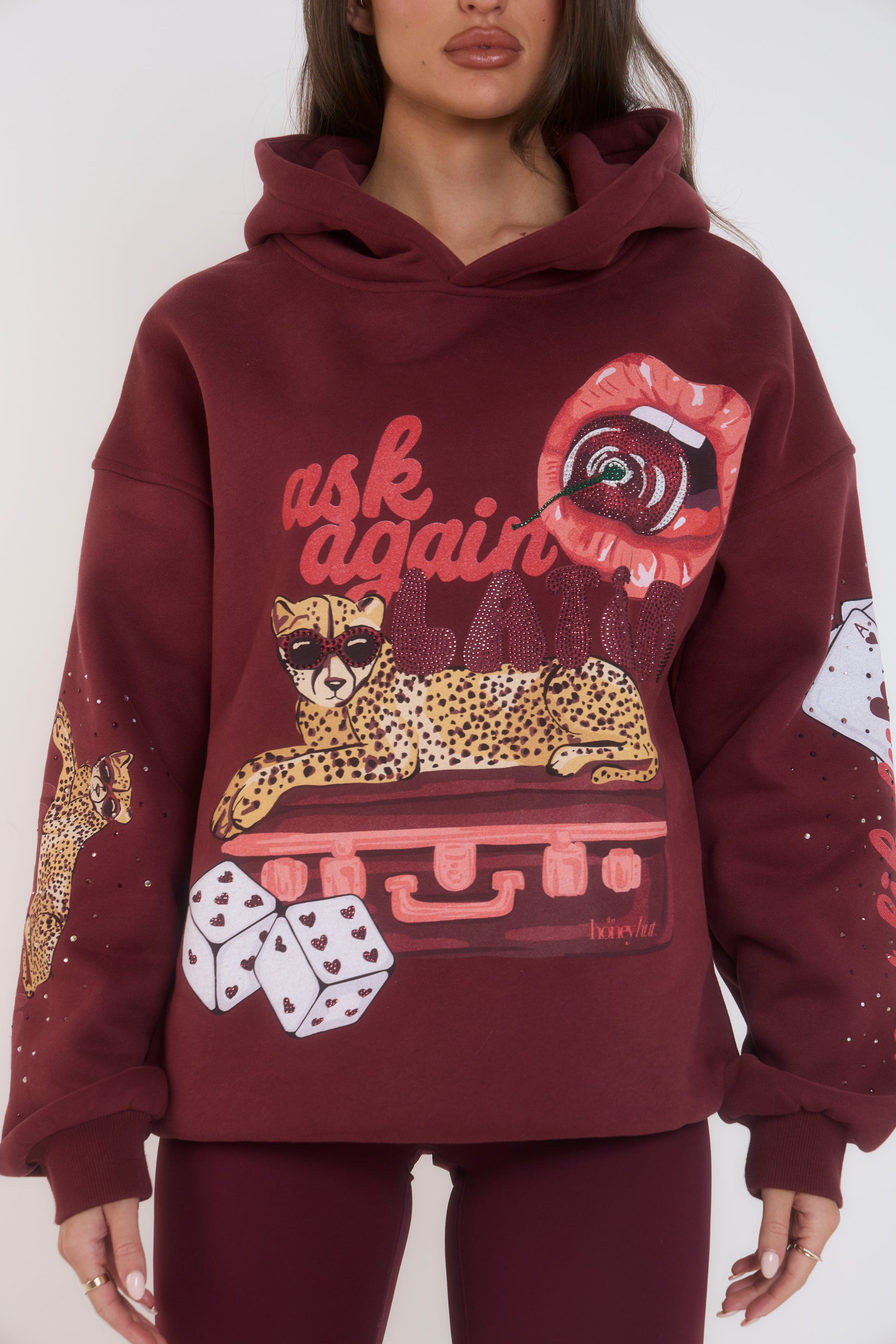 The Cherry Leopard Rhinestone Hoodie