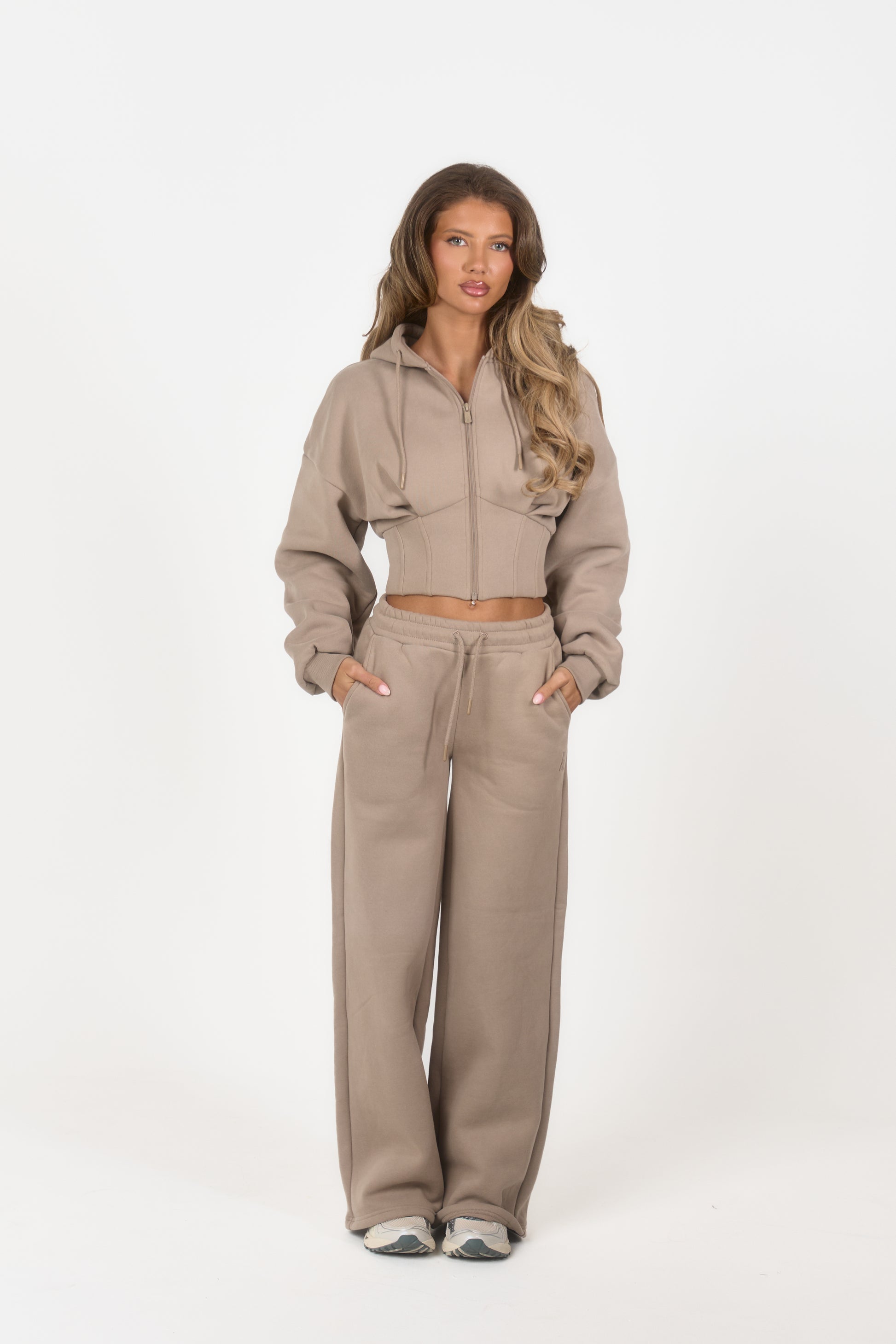 ‘Signature Staples’ Wide Leg Joggers - Taupe