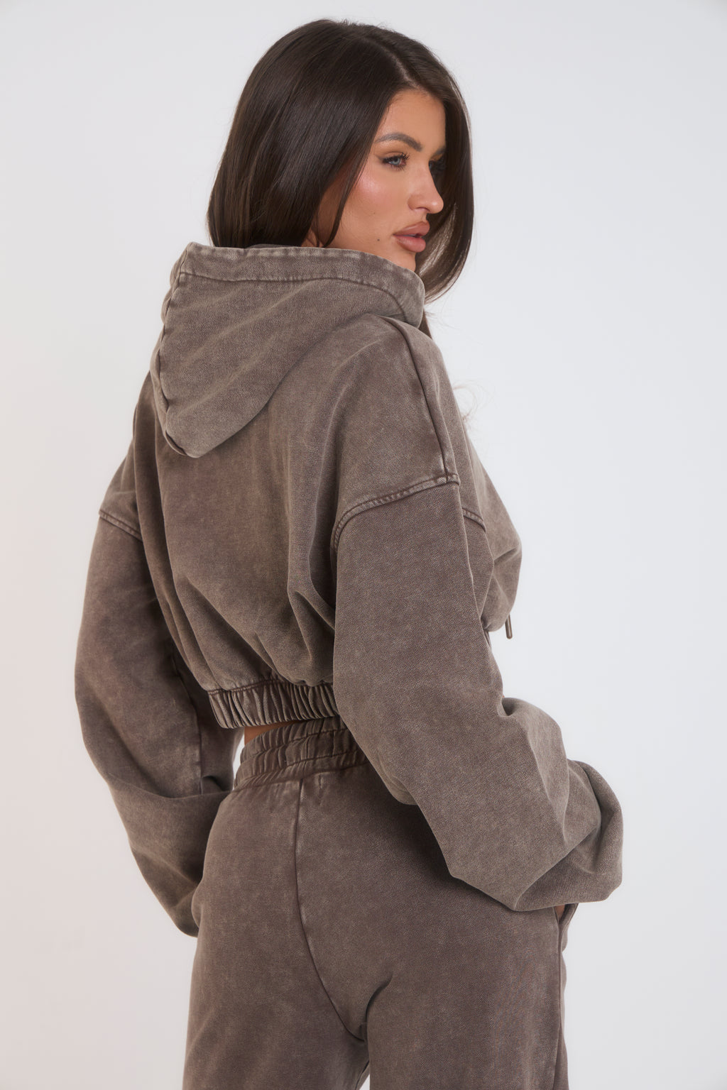 THH Crop Zip Jacket - Mocha