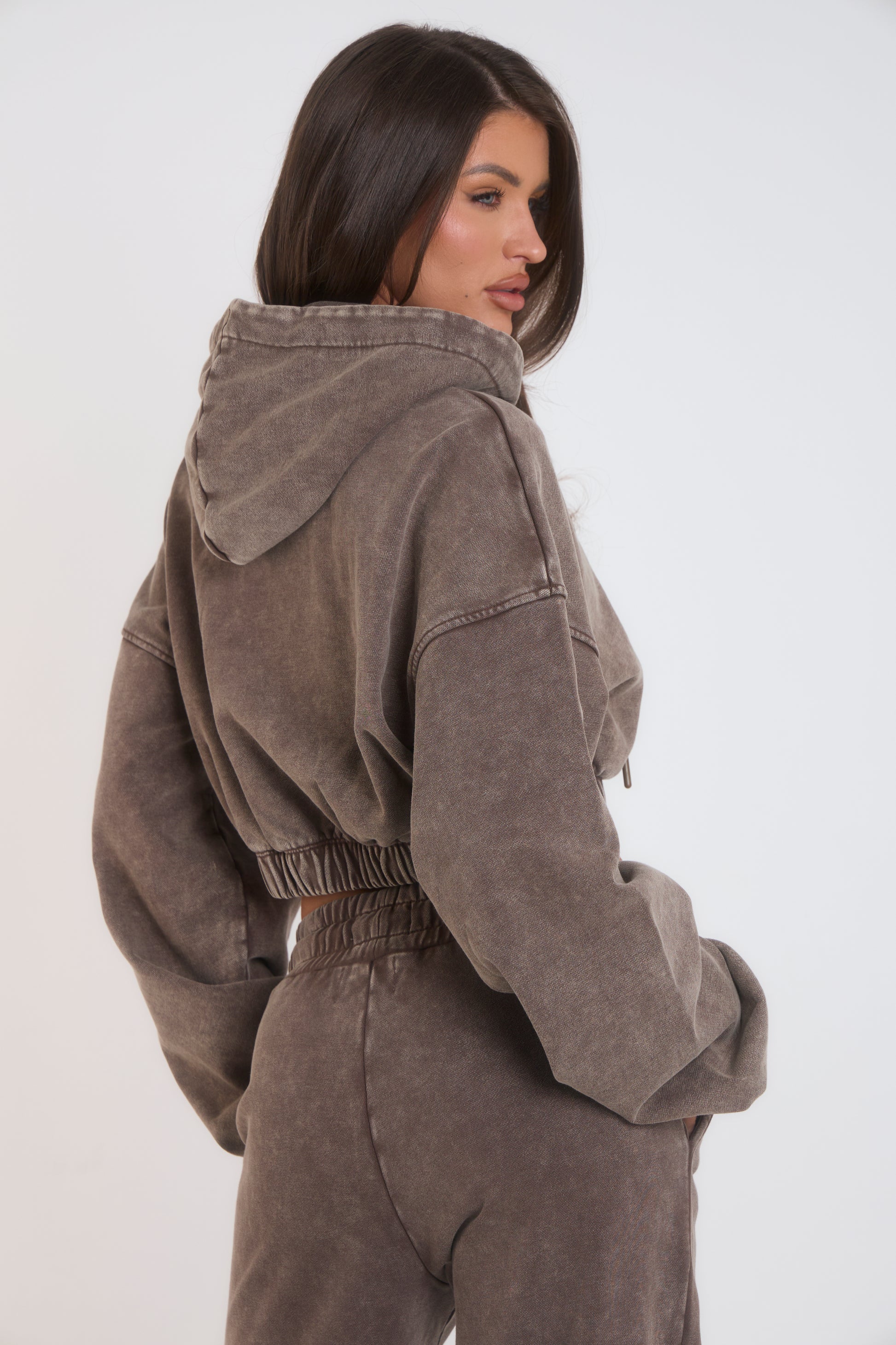 THH Crop Zip Jacket - Mocha