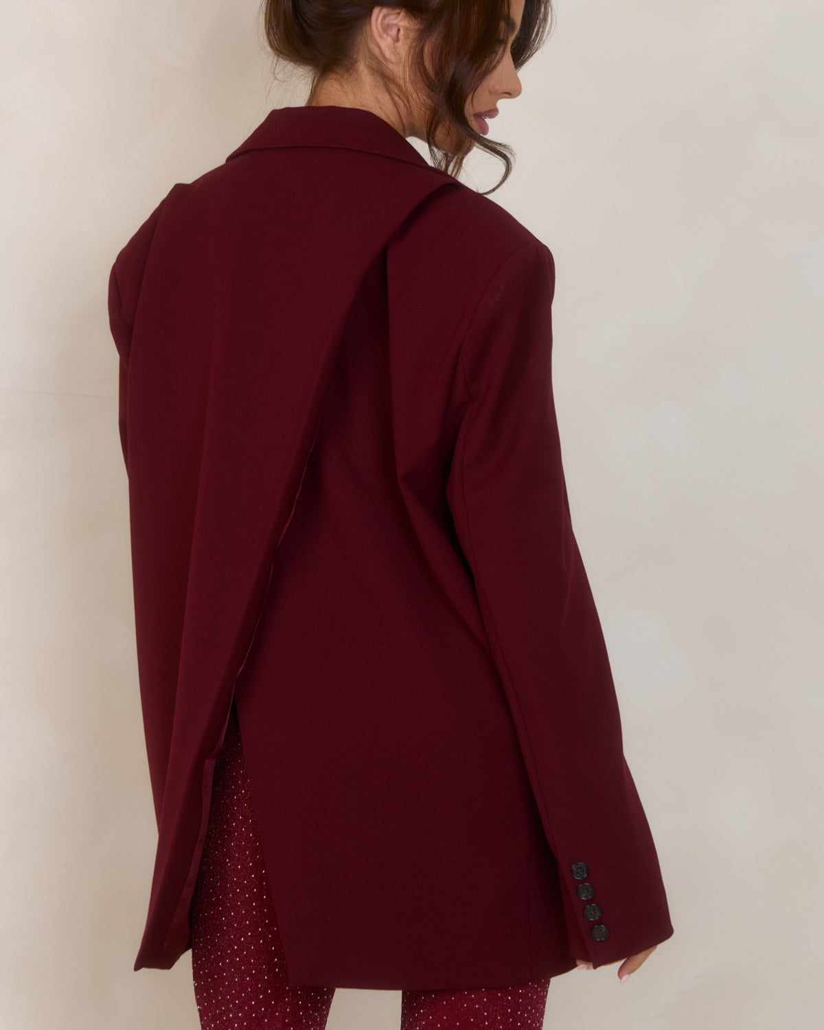 Oversized Blazer - Burgundy