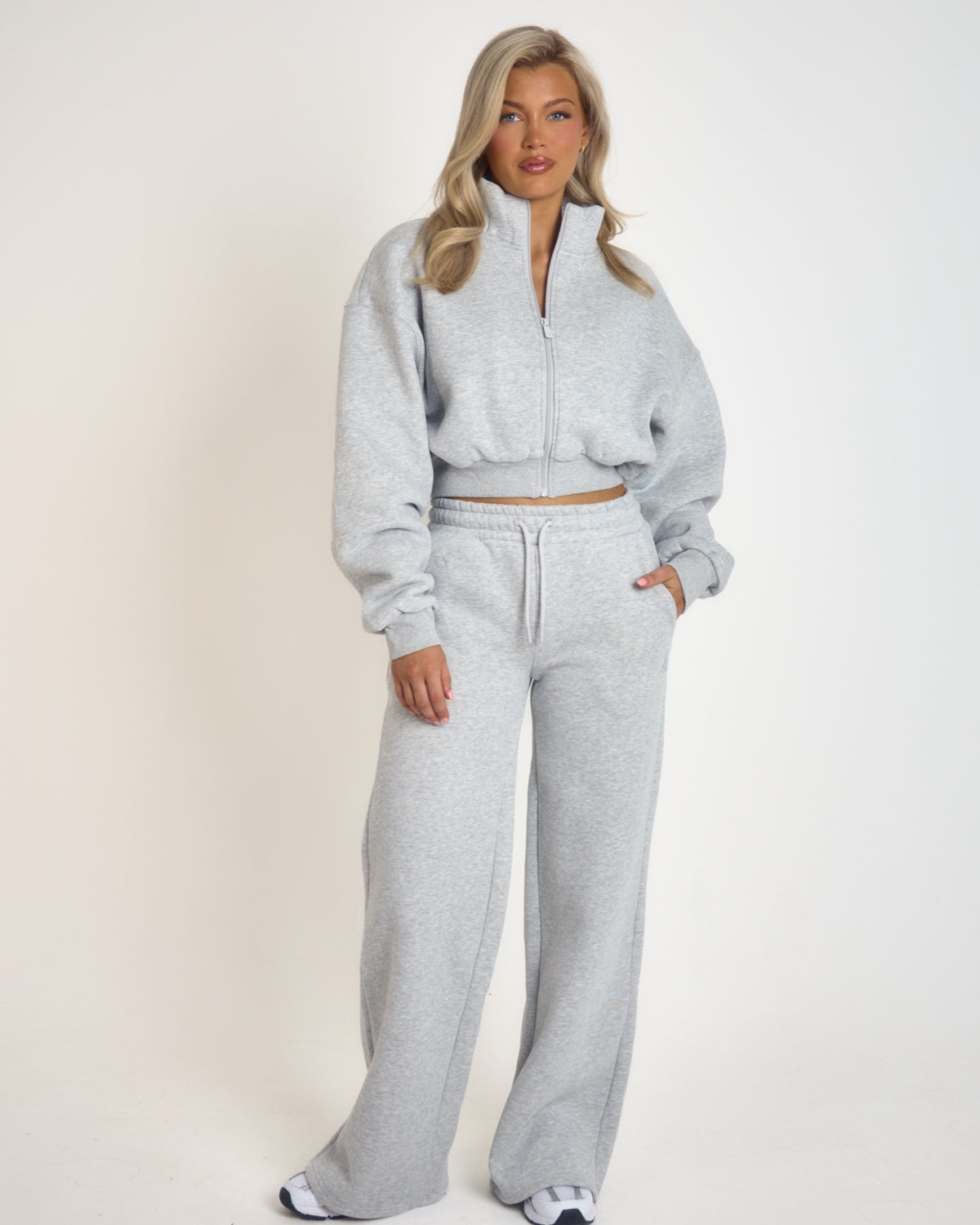 ‘Signature Staples’ Wide Leg Joggers - Grey