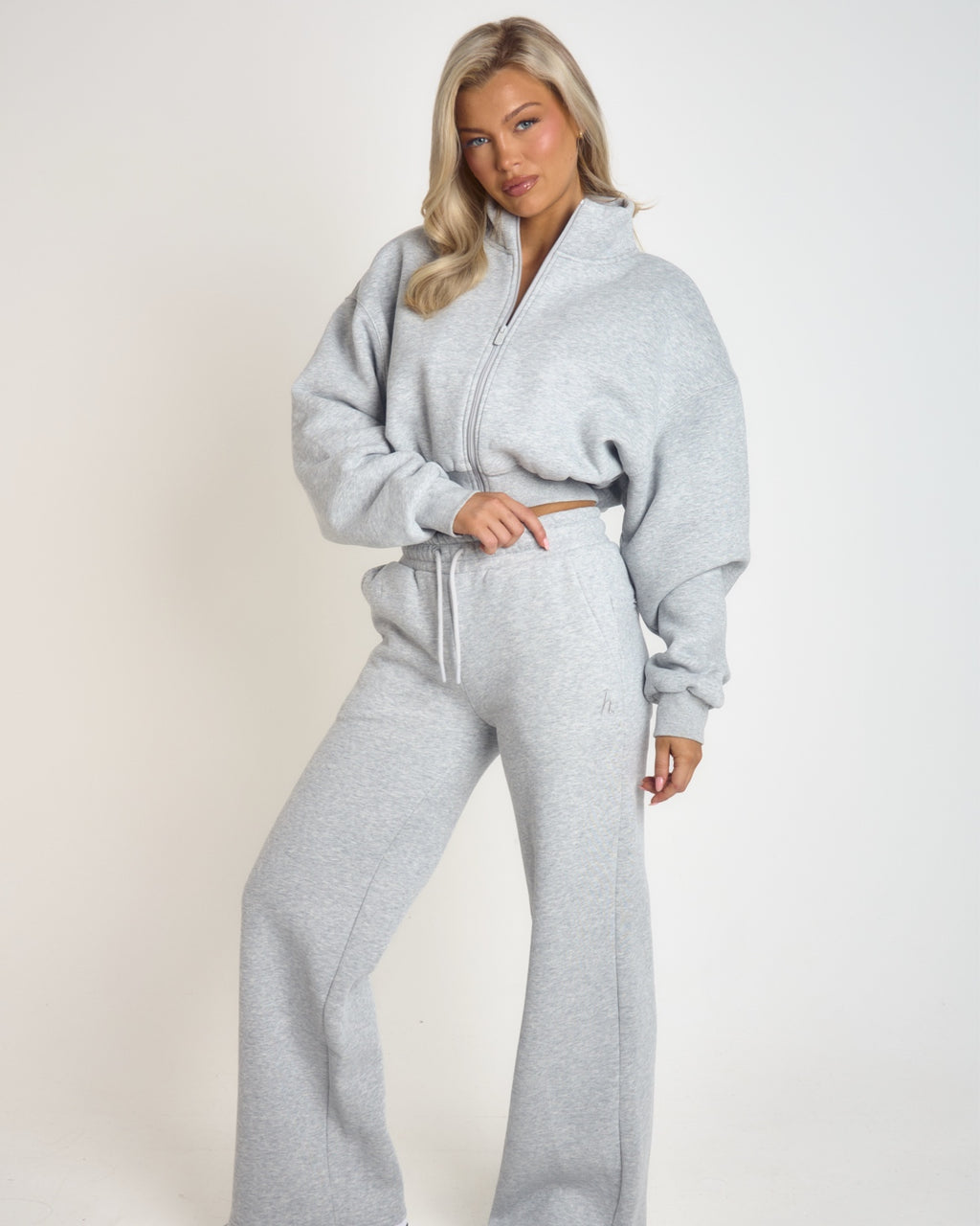 ‘Signature Staples’ Heavyweight Jersey Bomber - Grey