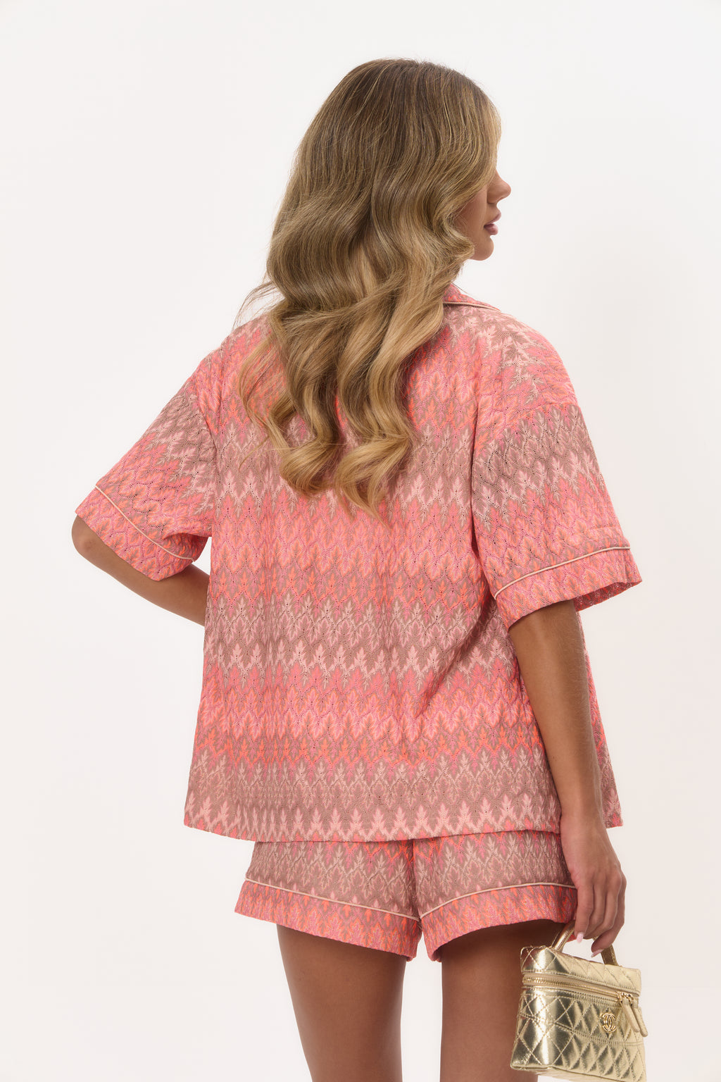 High Waist Beach Shorts - Coral