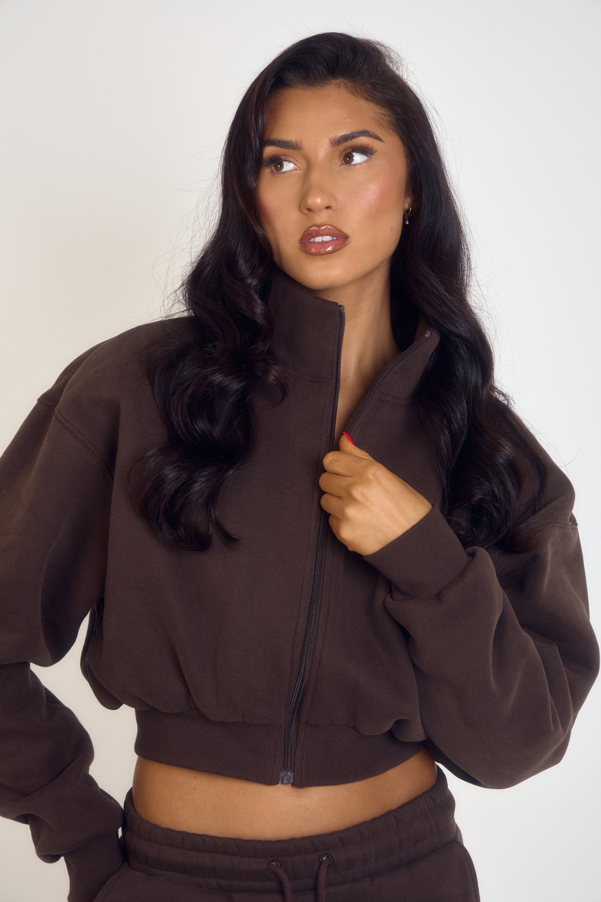 ‘Signature Staples’ Heavyweight Jersey Bomber - Brown