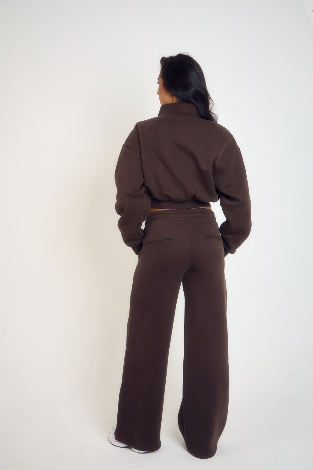 ‘Signature Staples’ Wide Leg Joggers - Brown