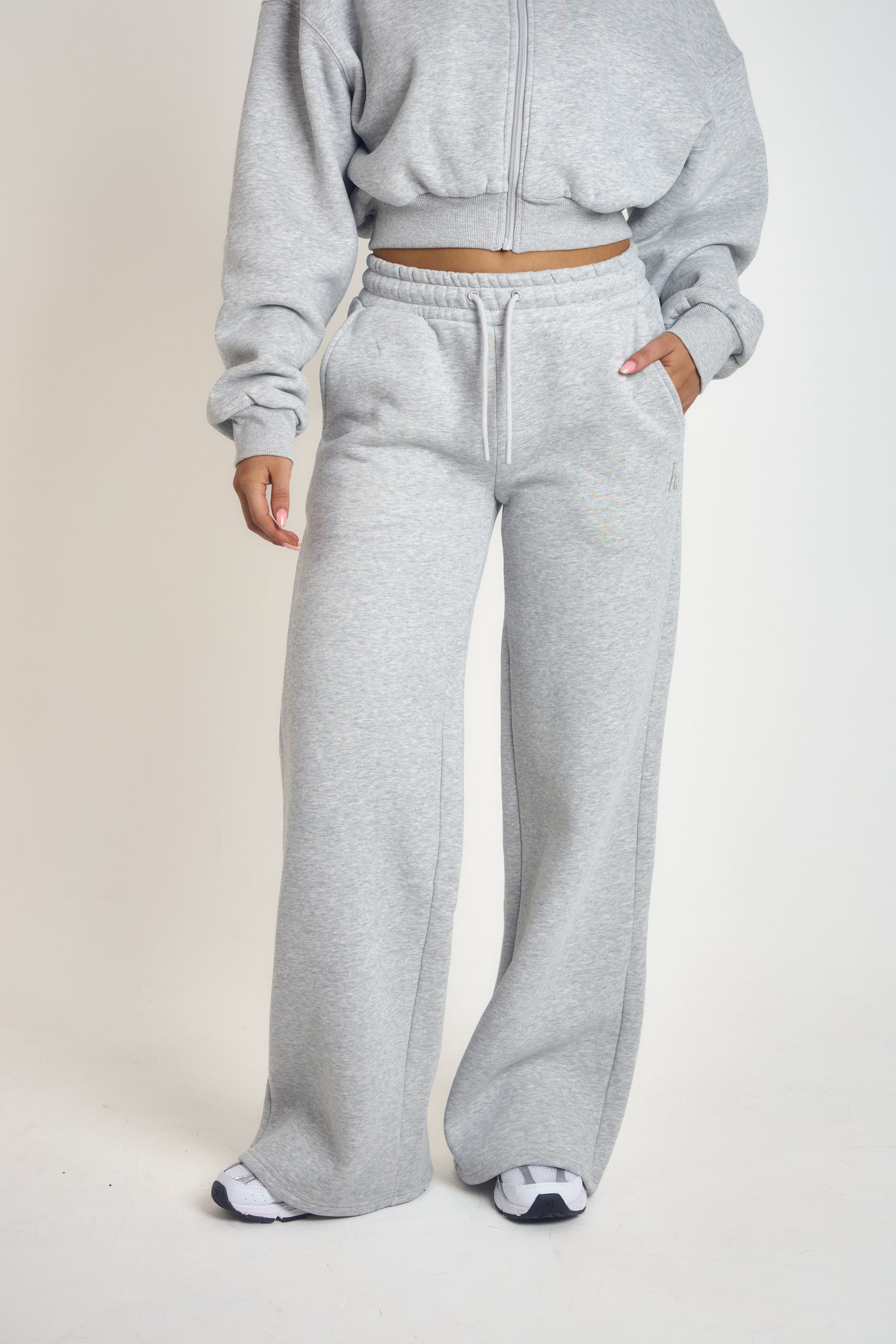 ‘Signature Staples’ Wide Leg Joggers - Grey