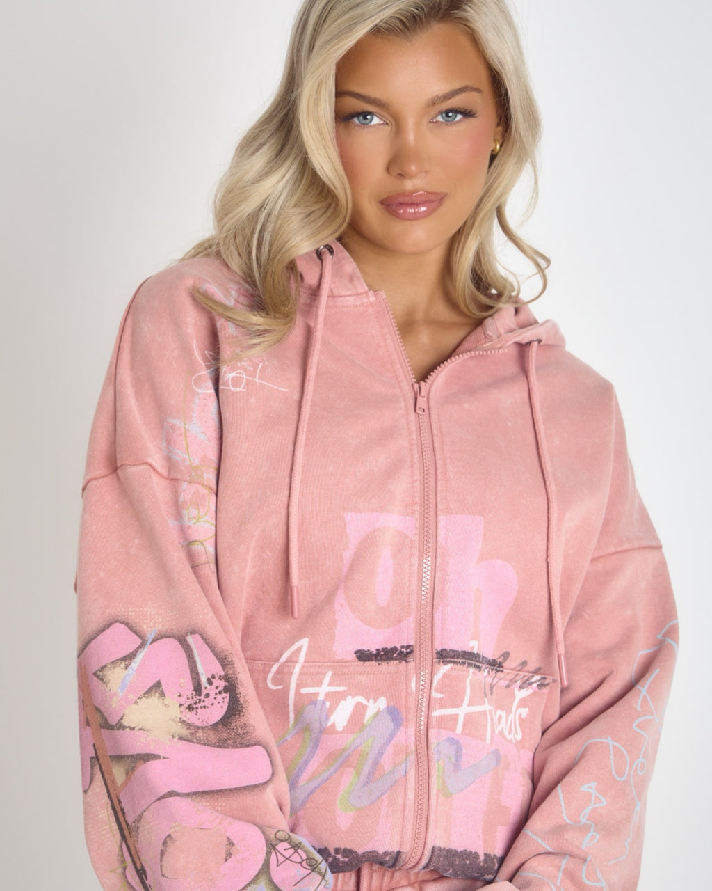 THH Graffiti Zip Jacket - Pink